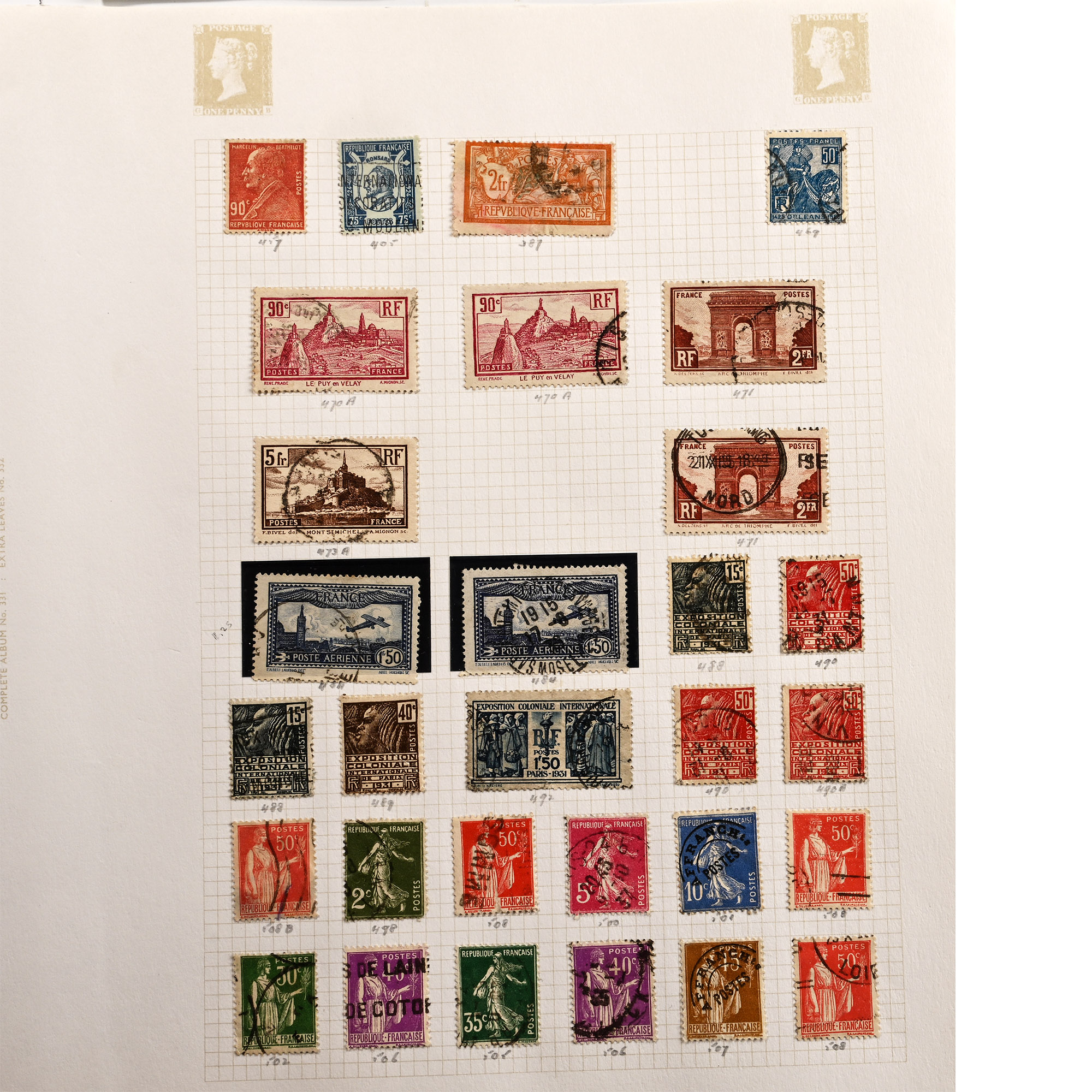 A Collection of Stamps from France