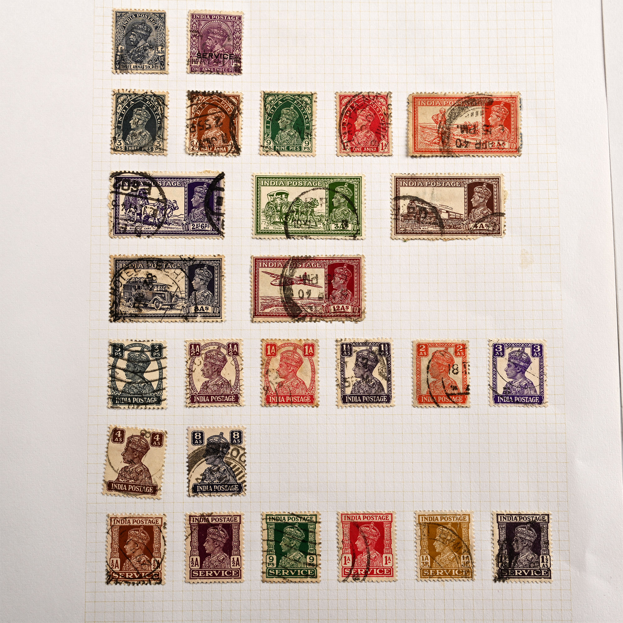 A Collection of Stamps from India