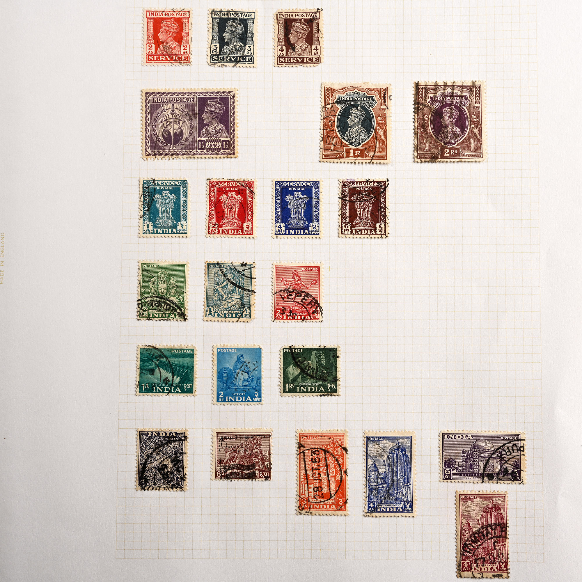 A Collection of Stamps from India