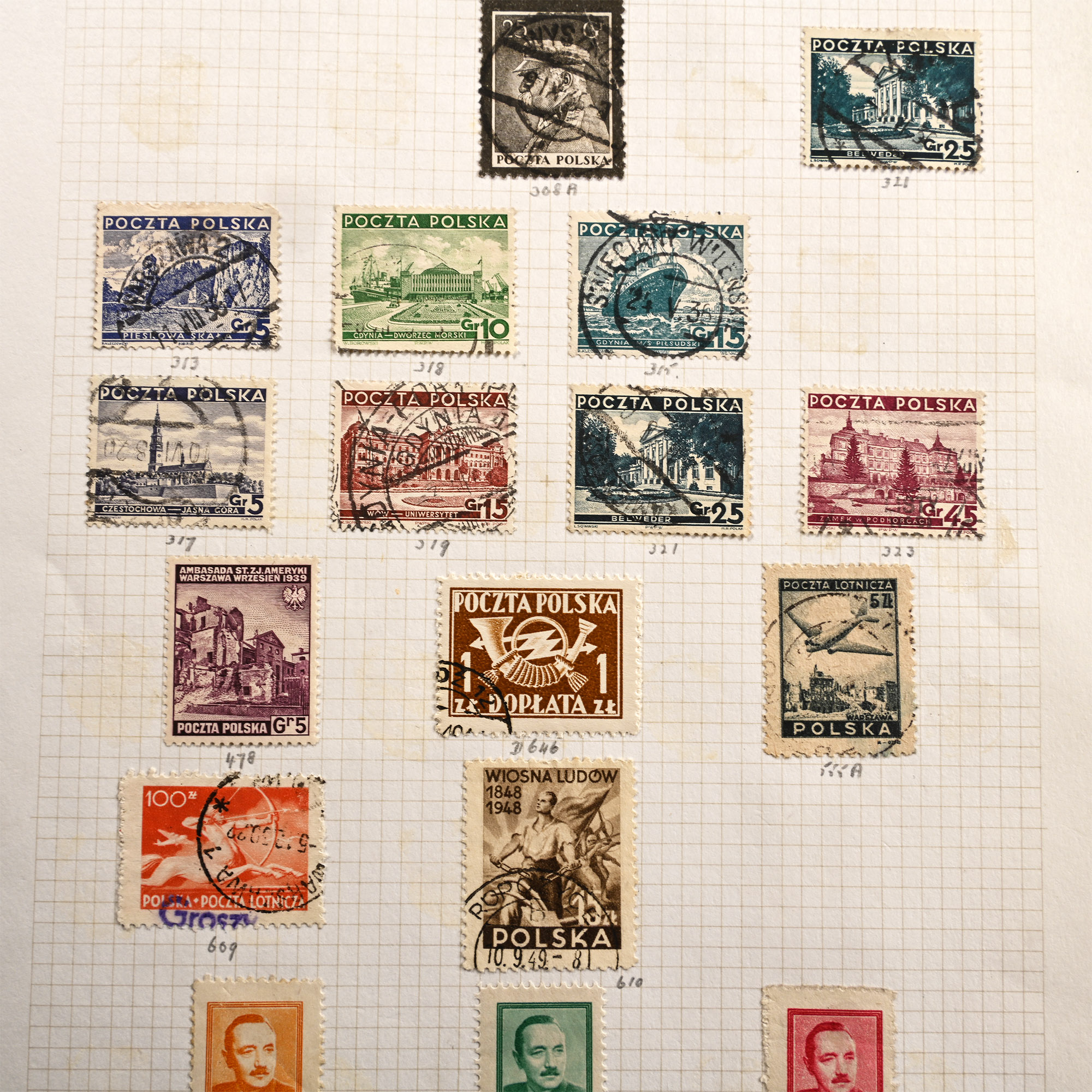 A Collection of Stamps from Romania & Poland