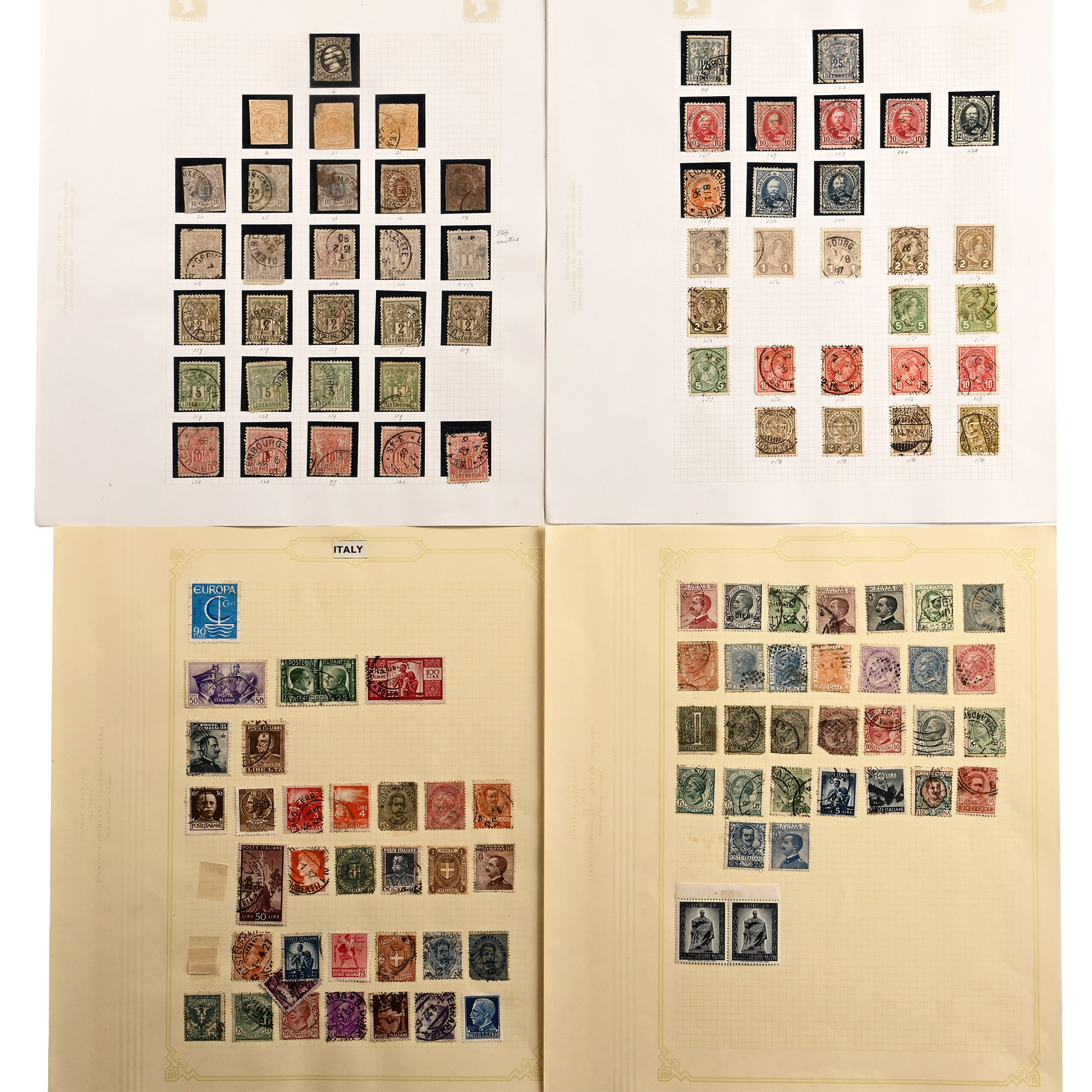 A Collection of Stamps from Italy & Luxenbourg