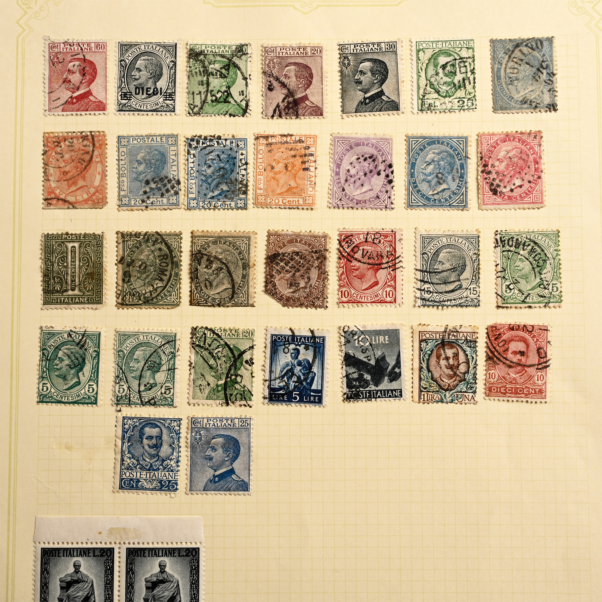 A Collection of Stamps from Italy & Luxenbourg