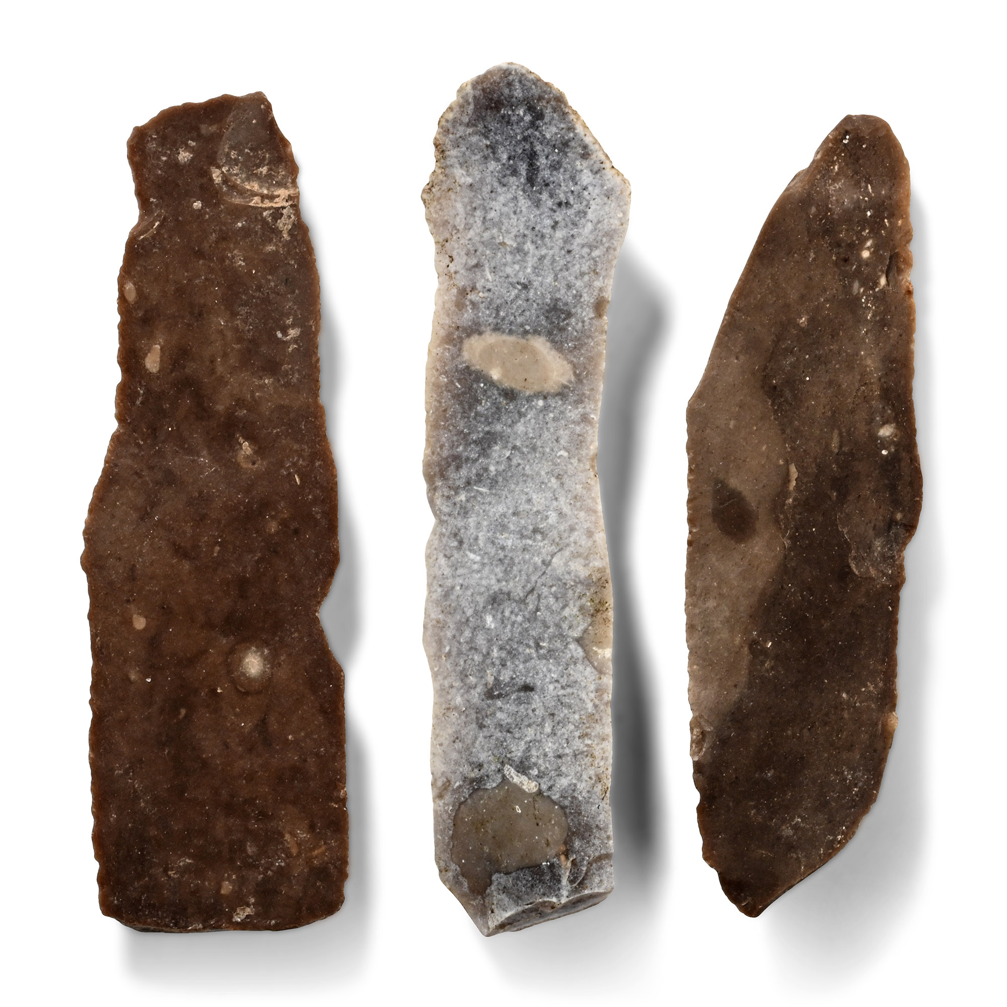 Stone Age Knapped Flint Knife Group