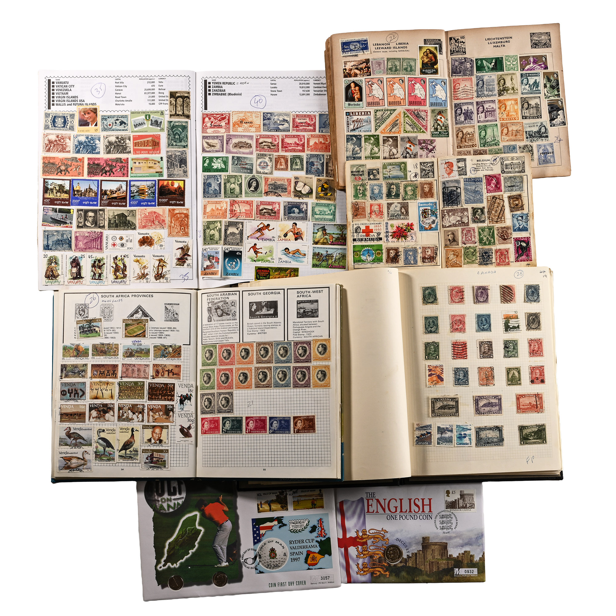 Collection of World Stamps in Five Albums