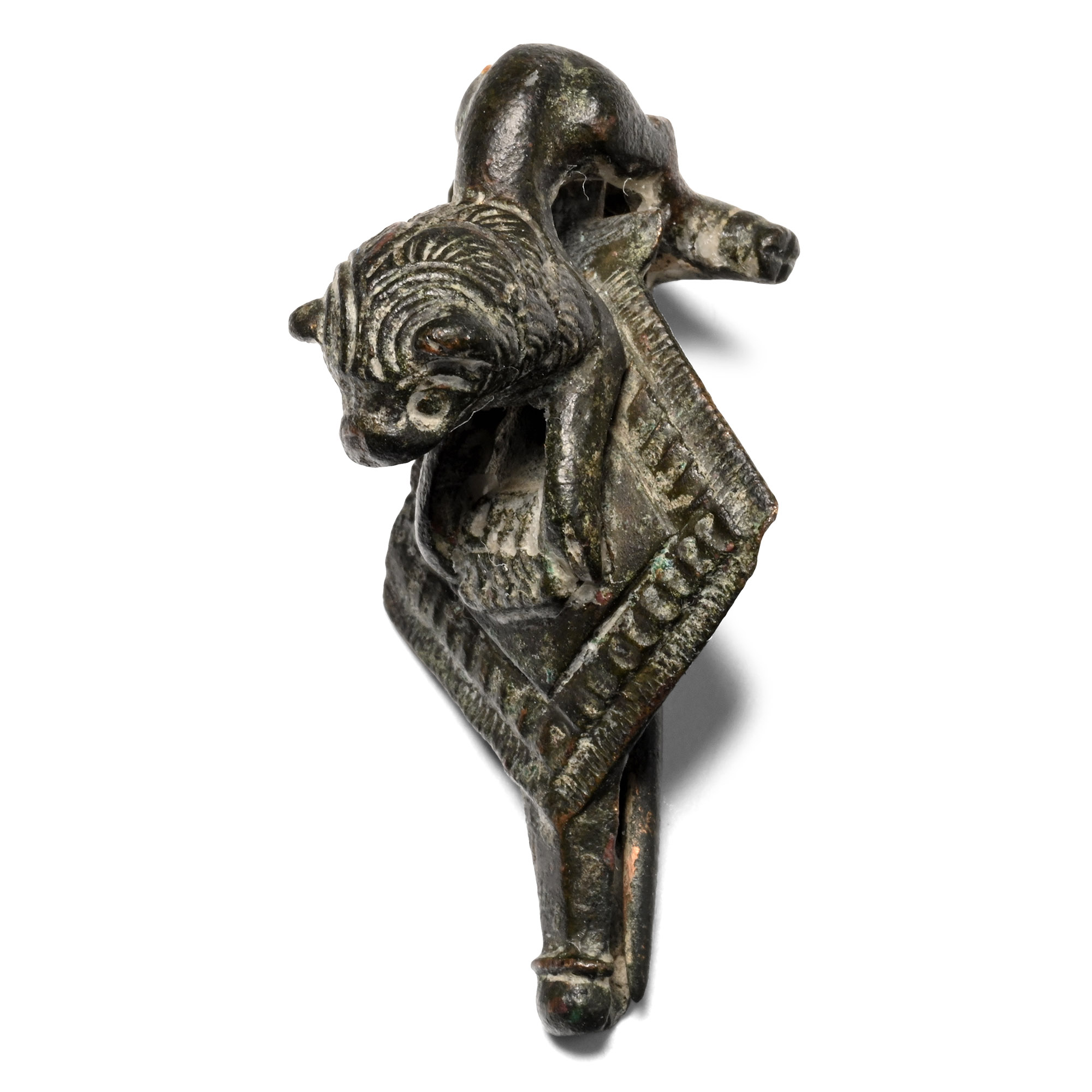 Roman Bronze Lion on Bow Brooch