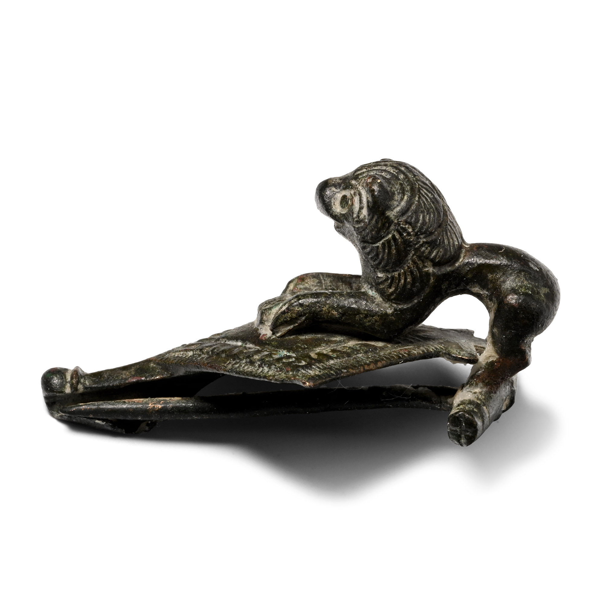 Roman Bronze Lion on Bow Brooch