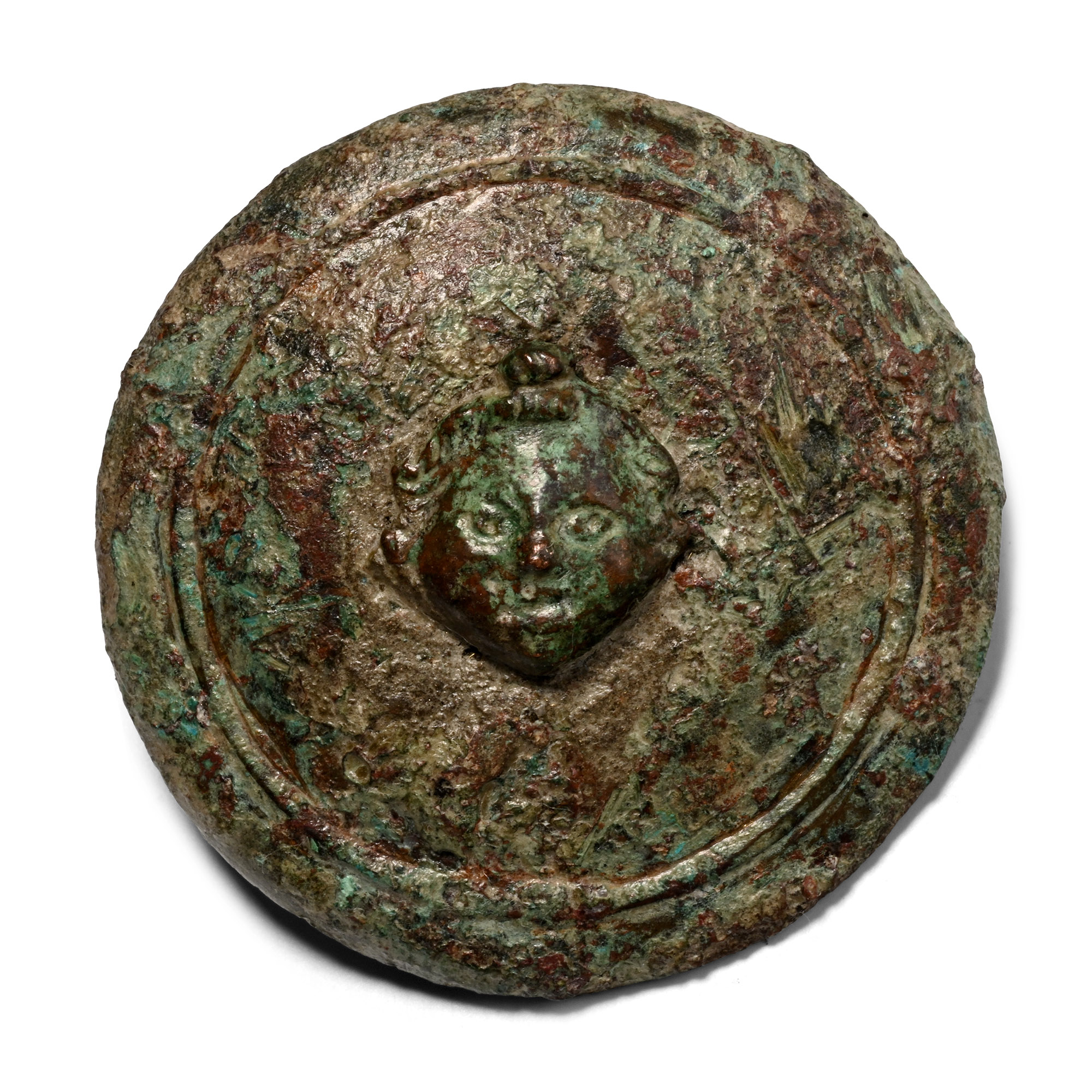 Roman Bronze Mount with Cherub's Face
