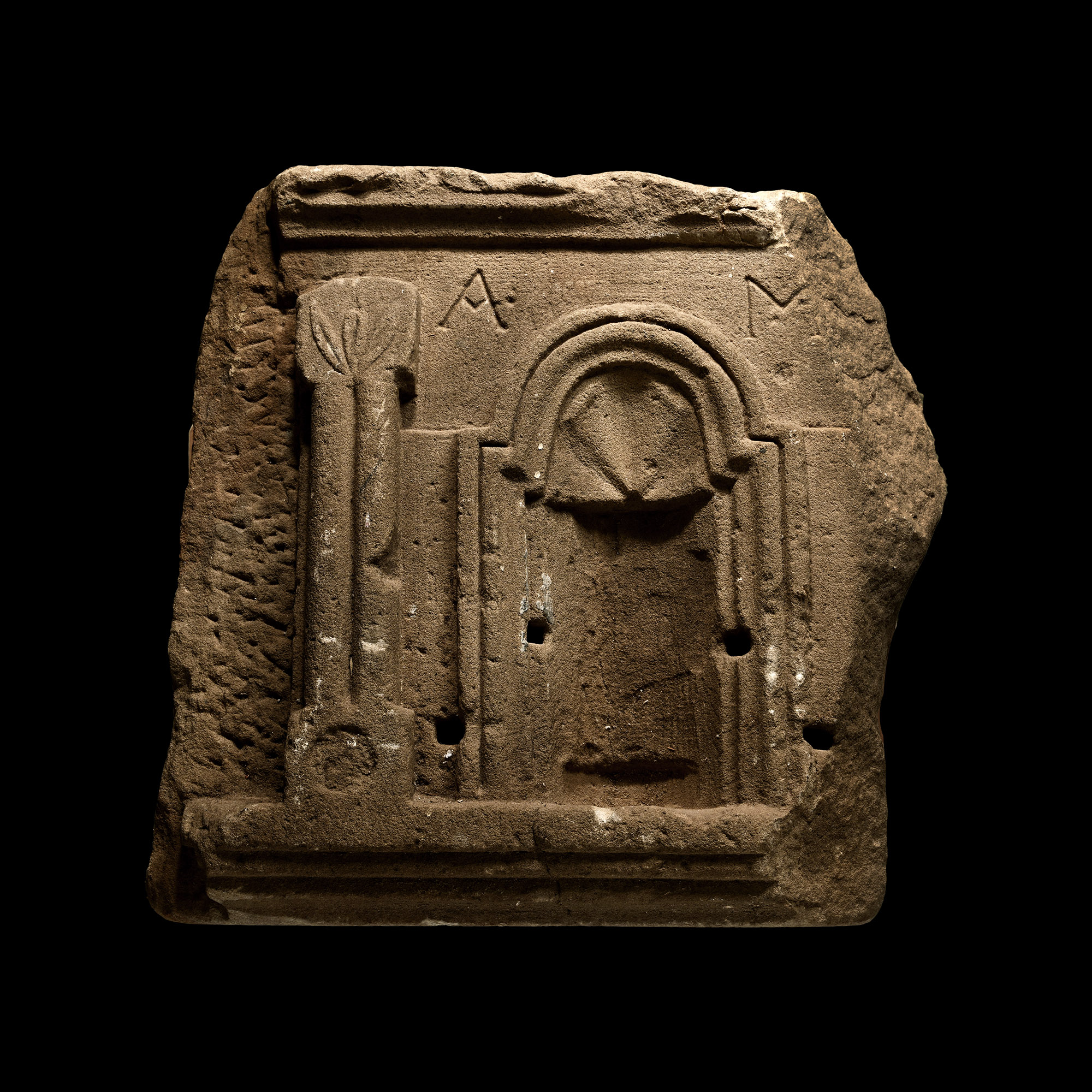 Romano-Egyptian Limestone Funerary Niche