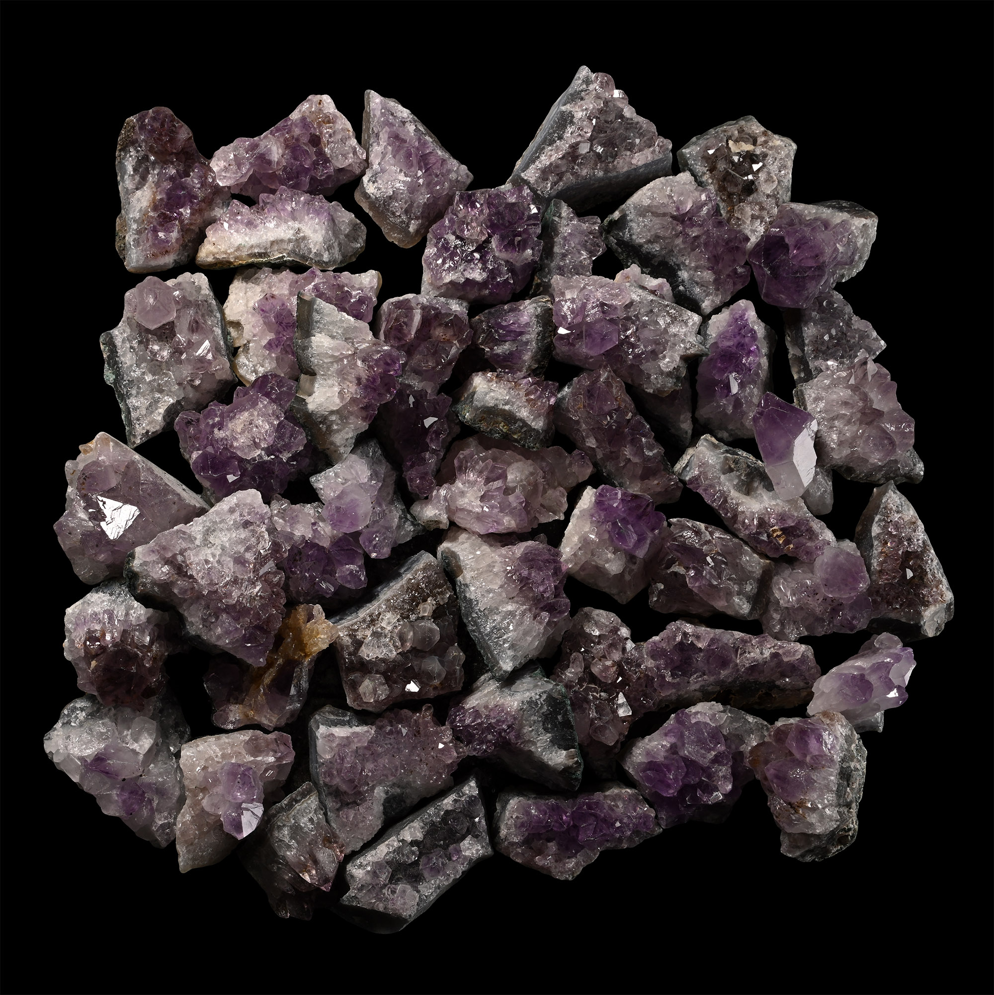 Group of Fifty [50] Amethyst Crystal Sections