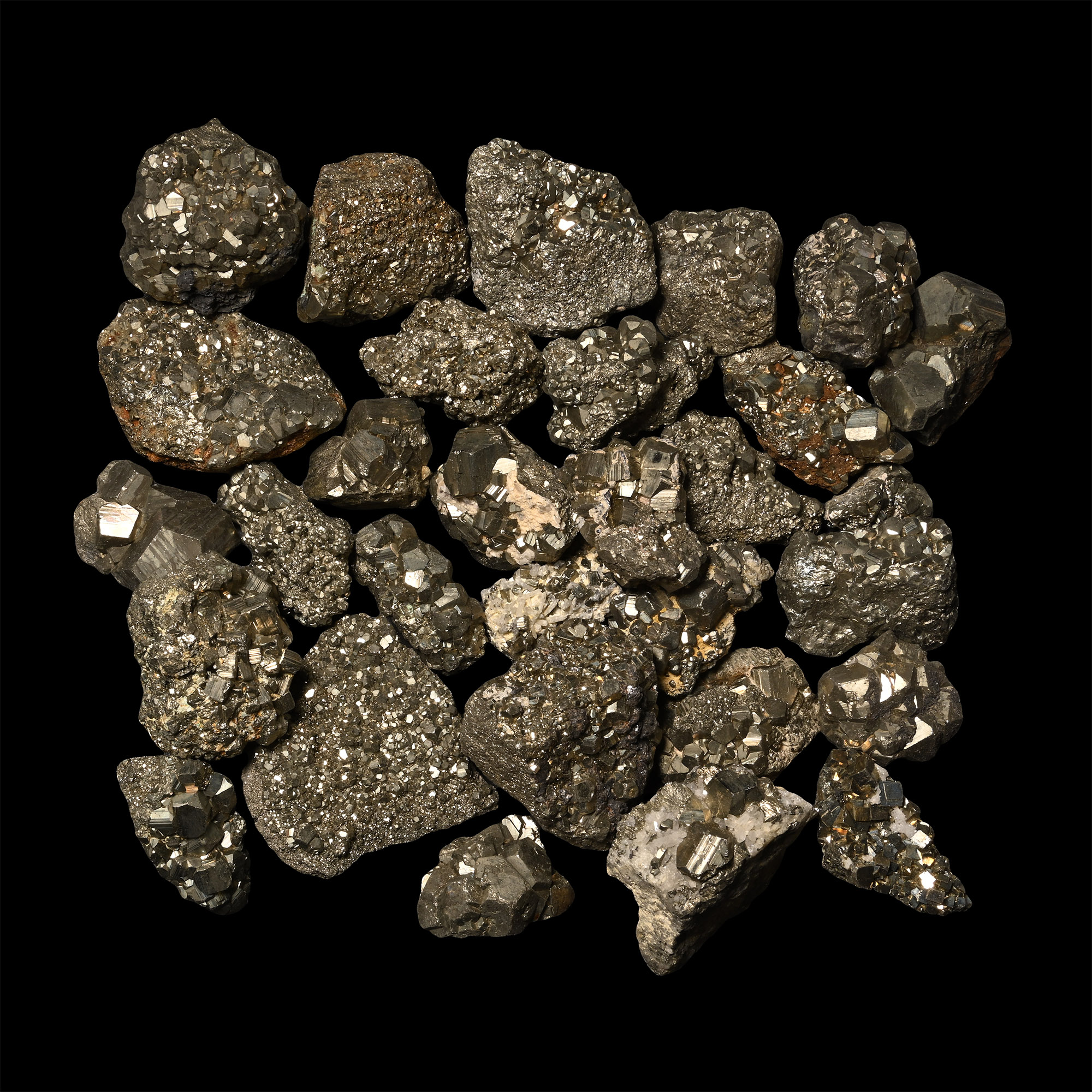 Group of Twenty Eight [28] Pyrite (Fool's Gold) Specimens