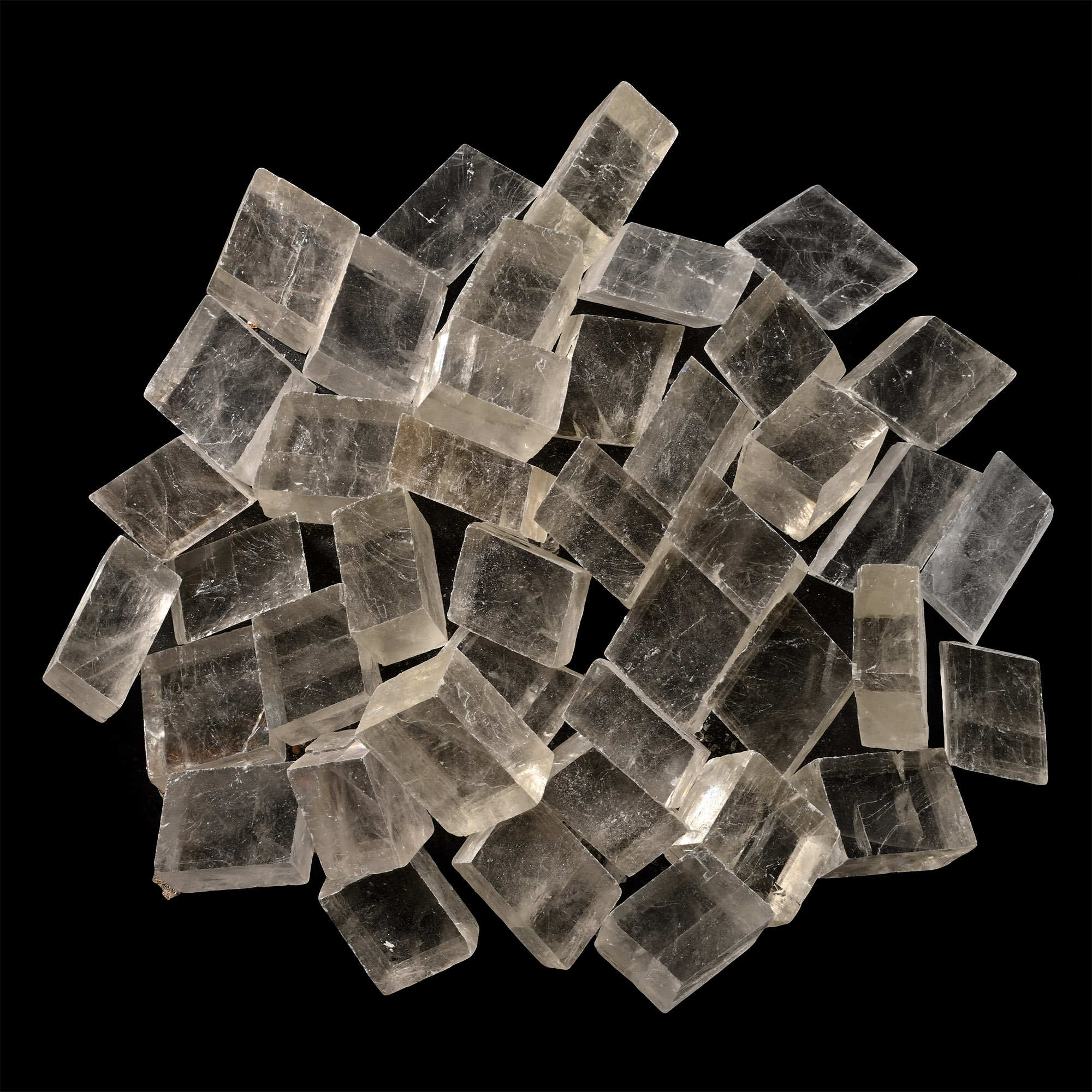 Large Group of Forty-Two [42] Cleaved Optical Calcite Specimens