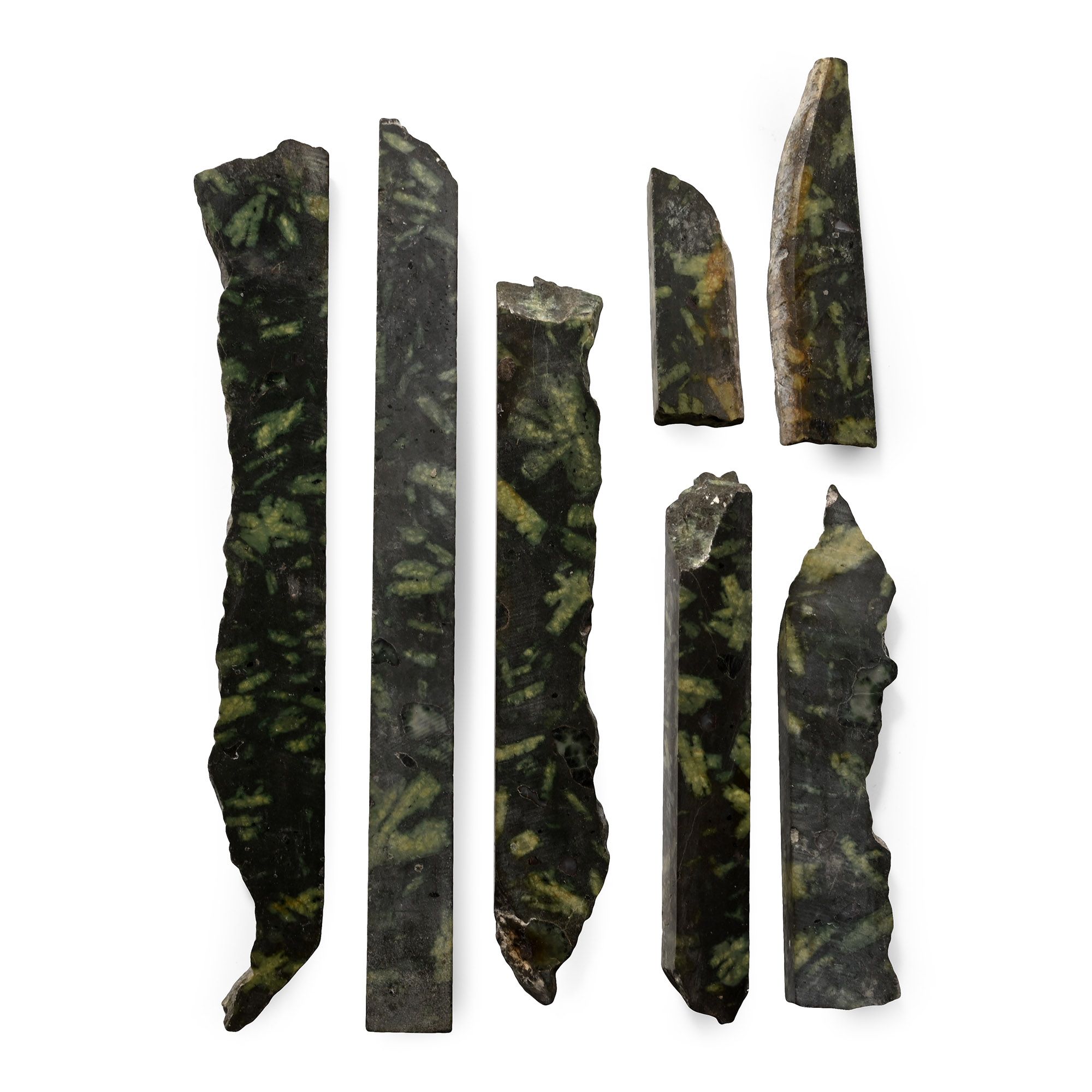 Historic Roman 'Spartan Basalt' Cut Green Porphyry Strip Group