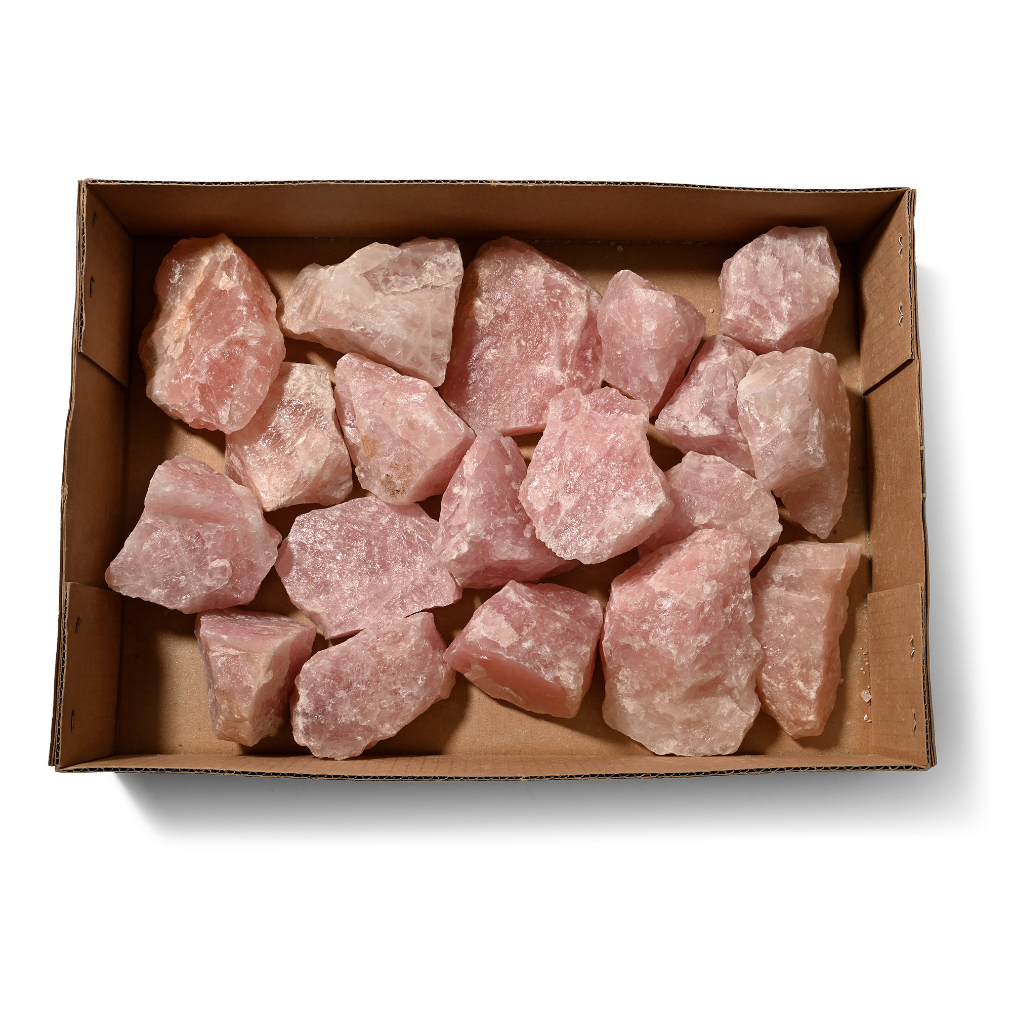 Box of Nineteen [19] Large Rose Quartz Specimens
