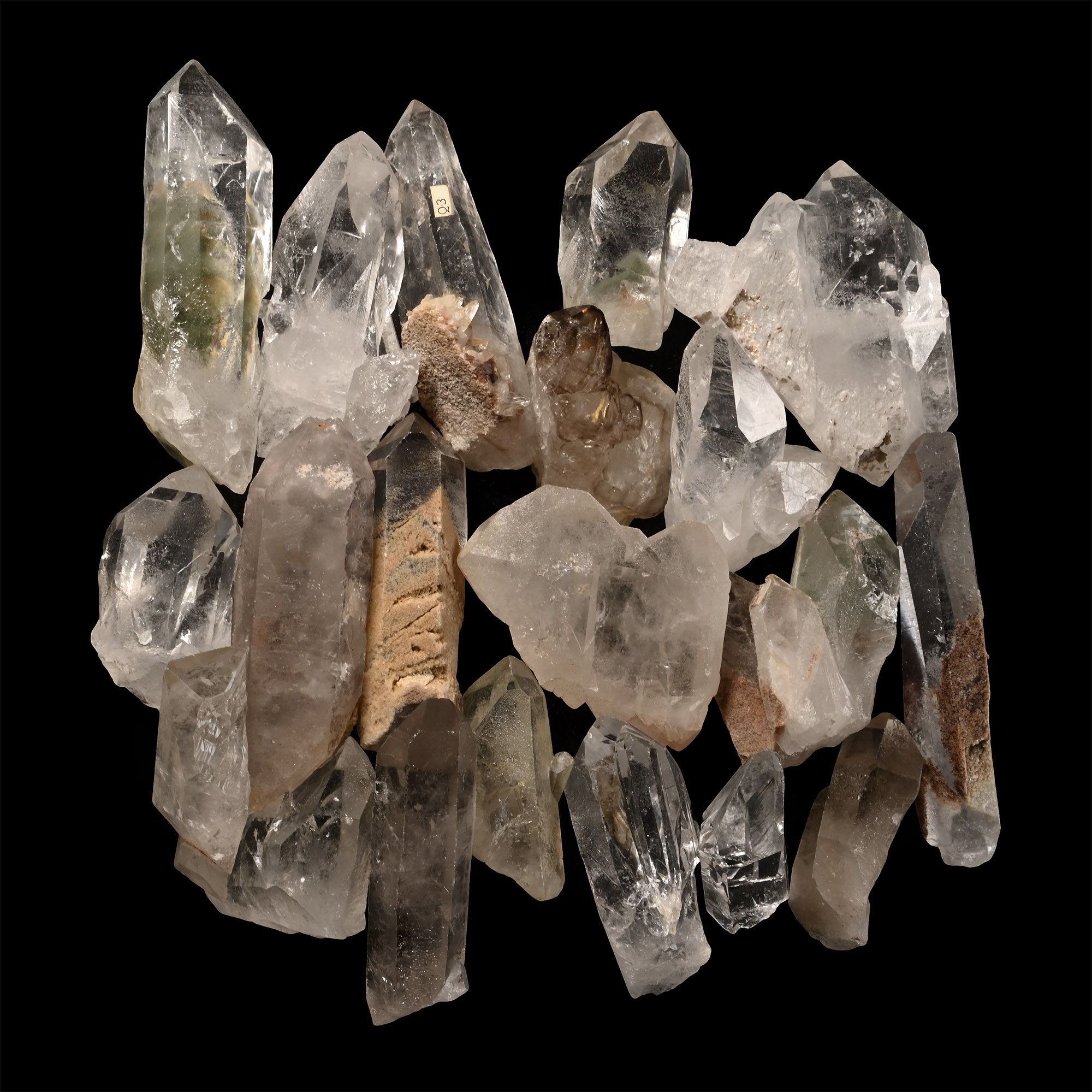 Group of Twenty [20] Large Rock Crystal Point Display Specimens