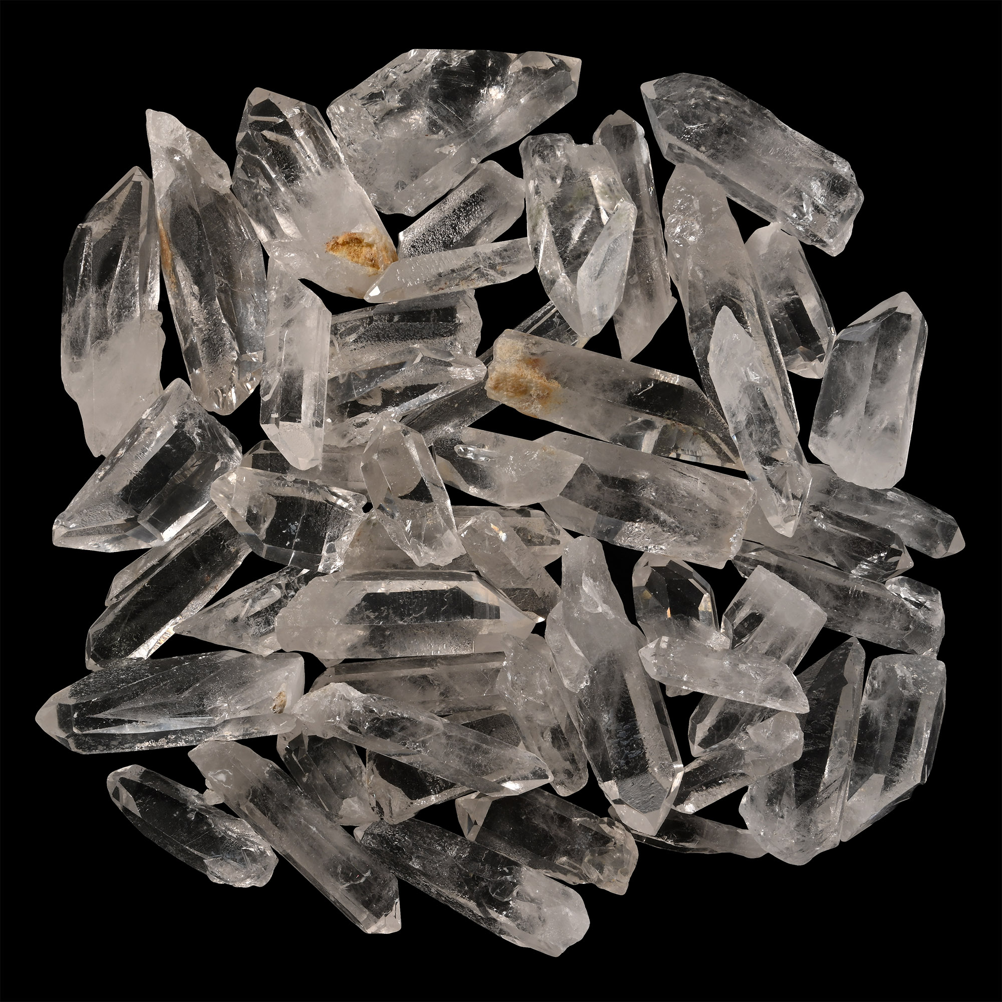 Group of Fifty [50] Rock Crystal Point Display Specimens