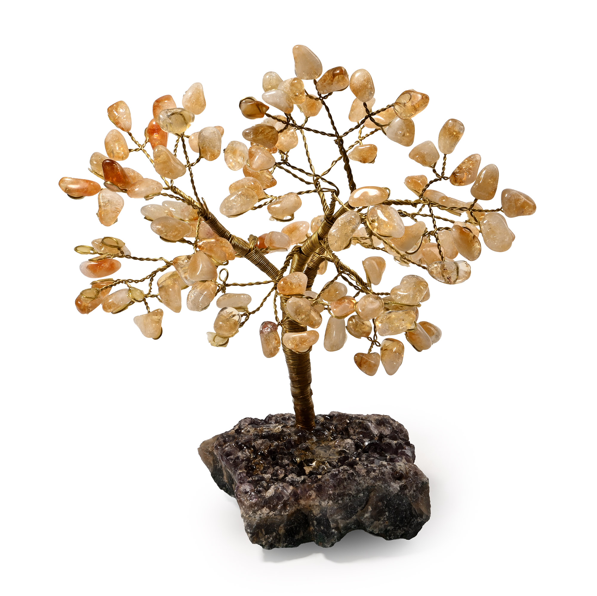 Citrine Gem Tree on Amethyst Crystal Geode Section