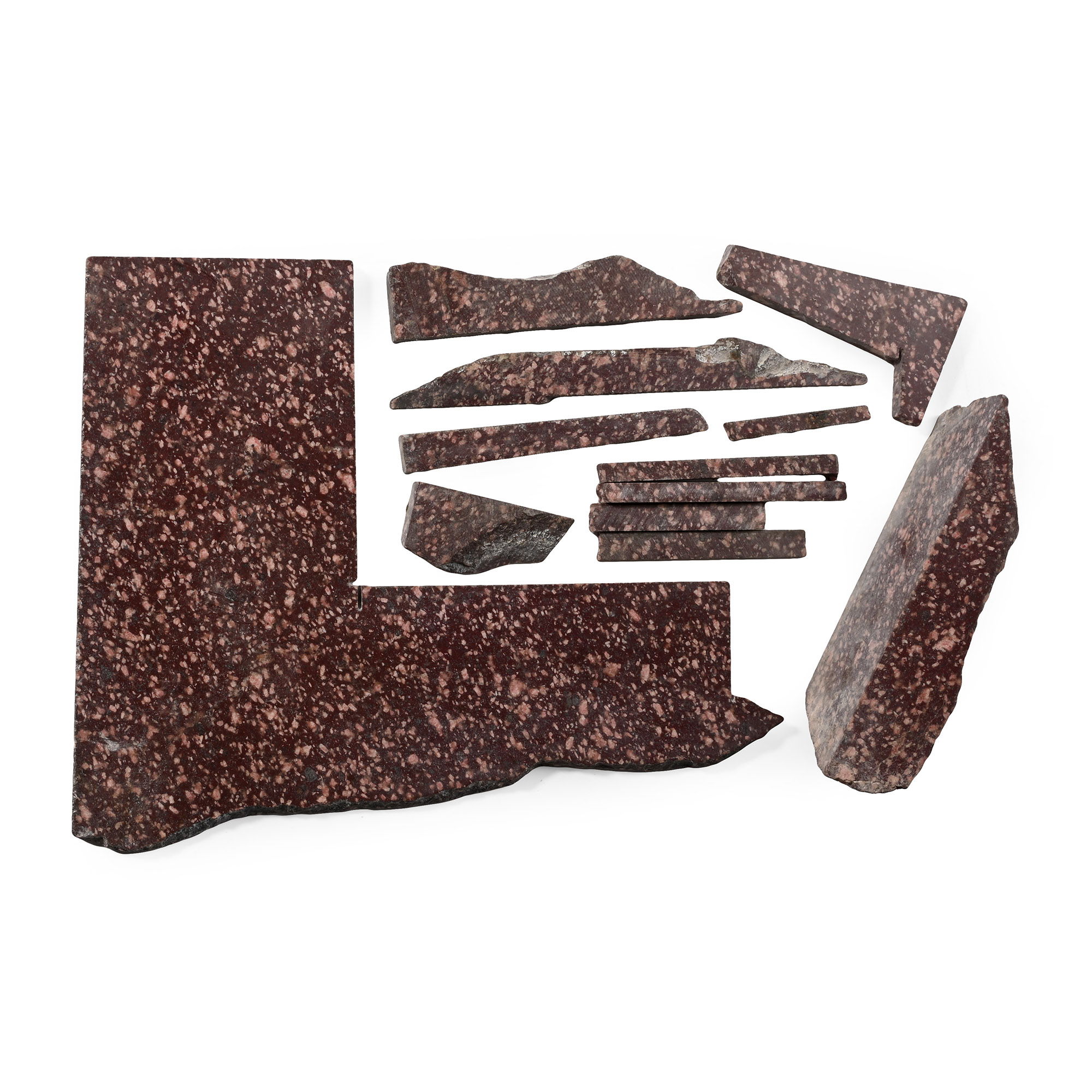 Historic Roman Cut and Polished Roman Imperial Porphyry Fragment Group