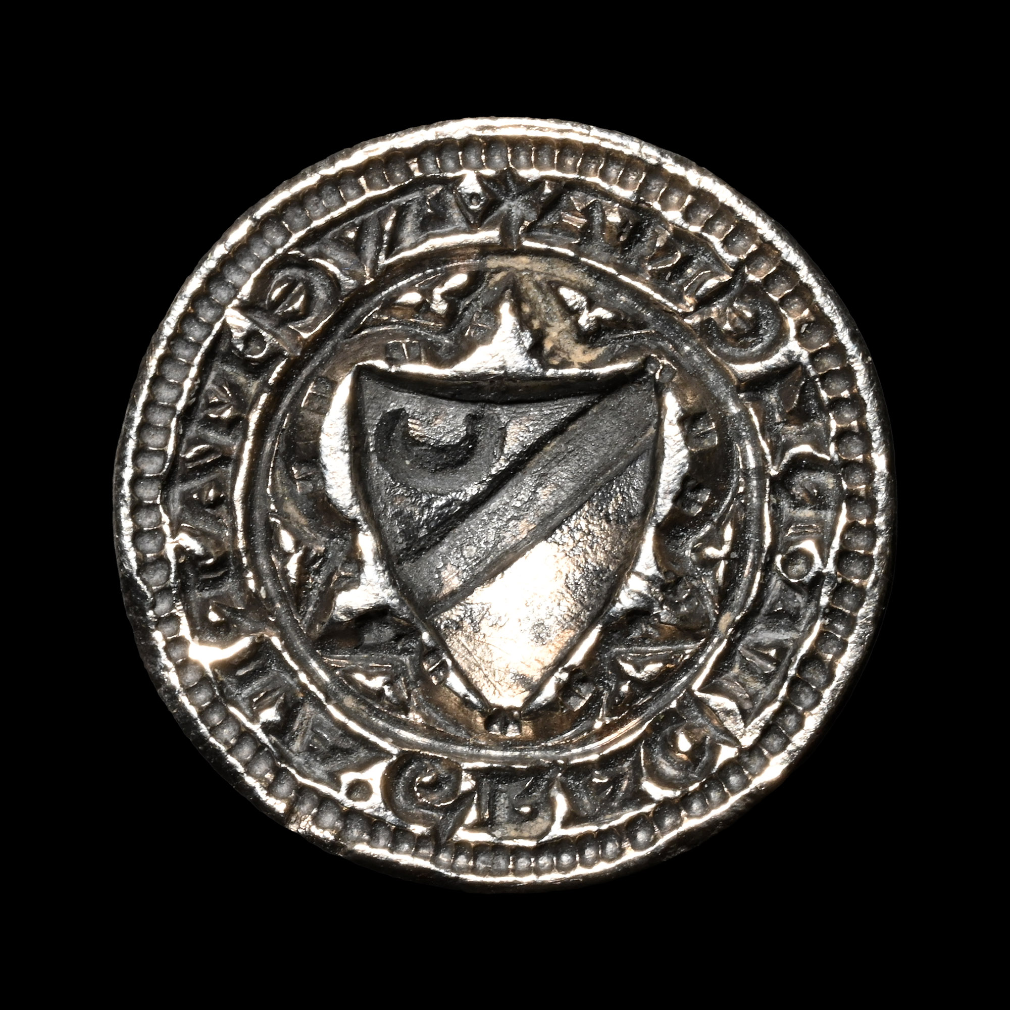 Medieval de Blanchfort or de Molay Family Personal Silver Heraldic Seal Matrix