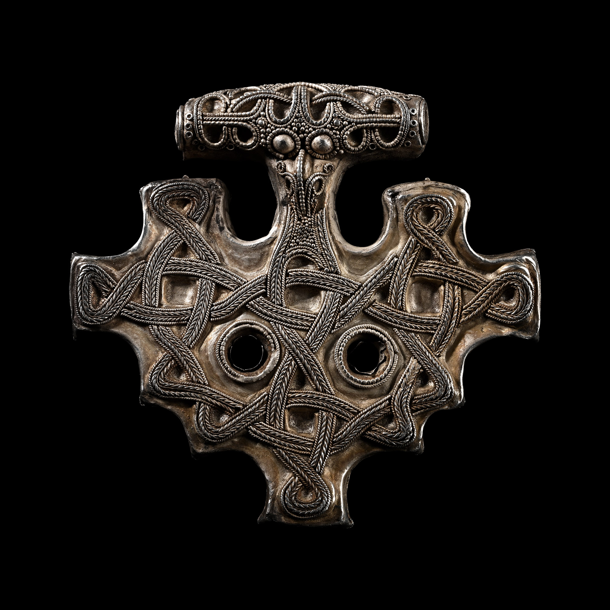 Very Large Scandinavian Viking Silver Tau Cross Pendant