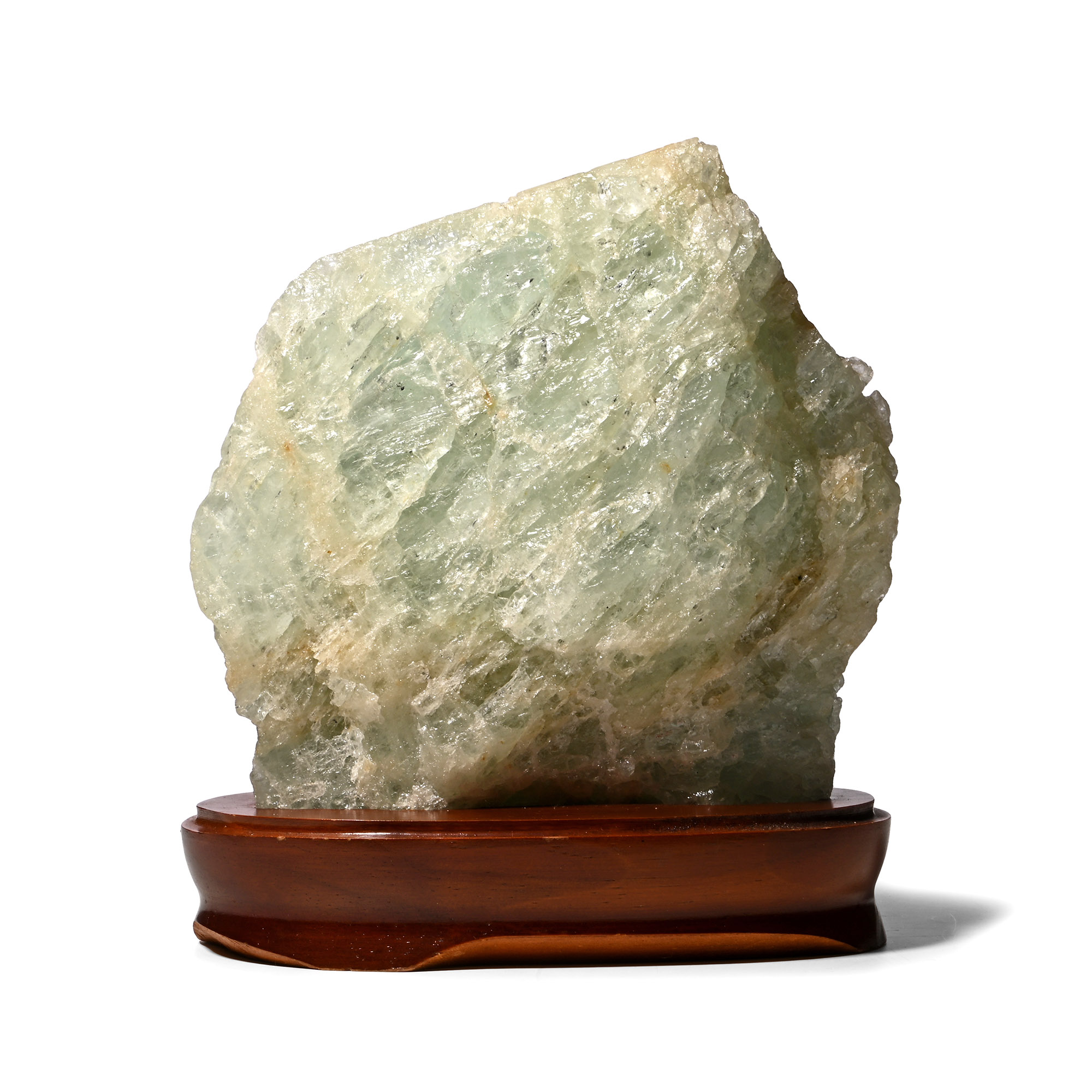 Large Rough Aquamarine Crystal on Plinth