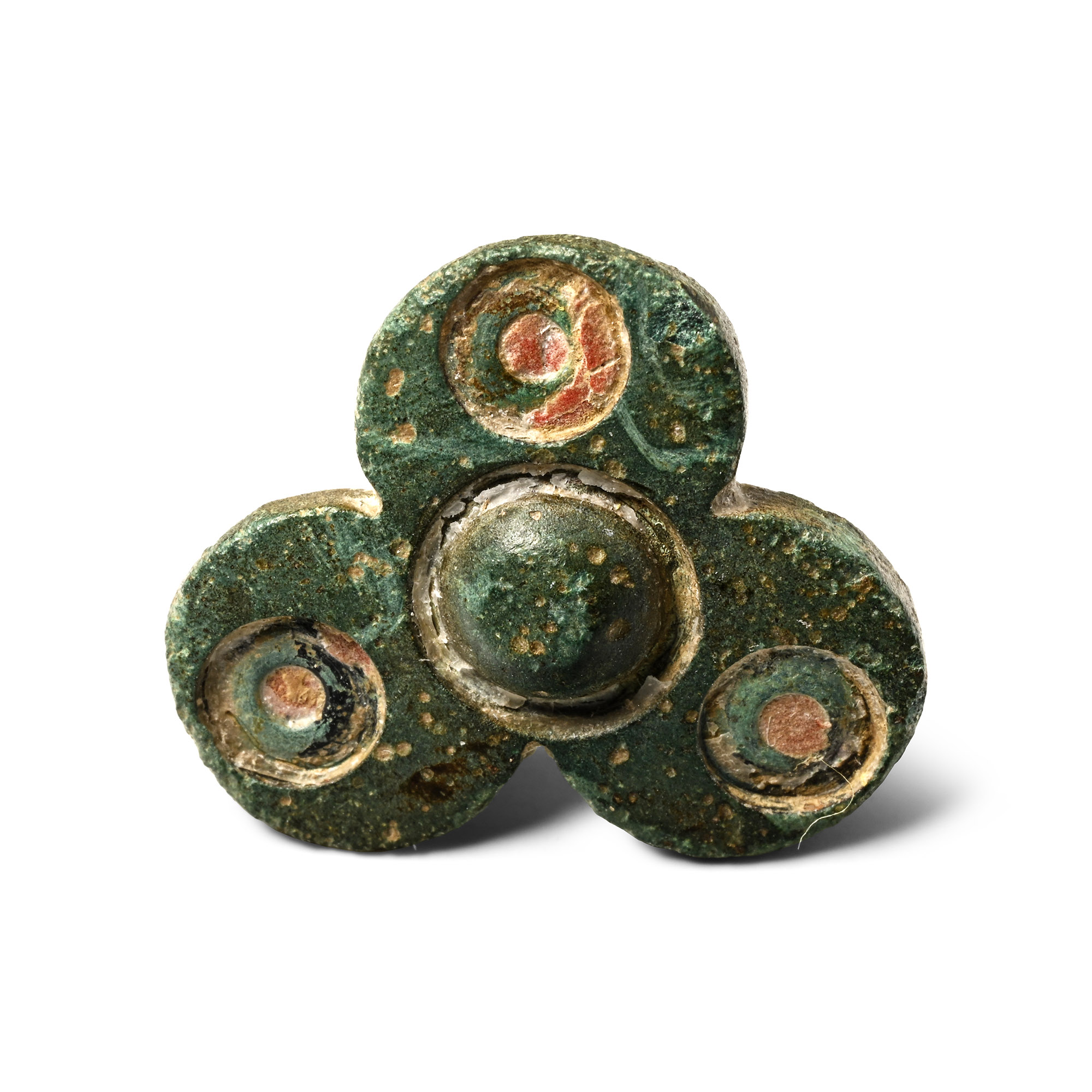 British Celtic Enamelled Bronze Trefoil Mount