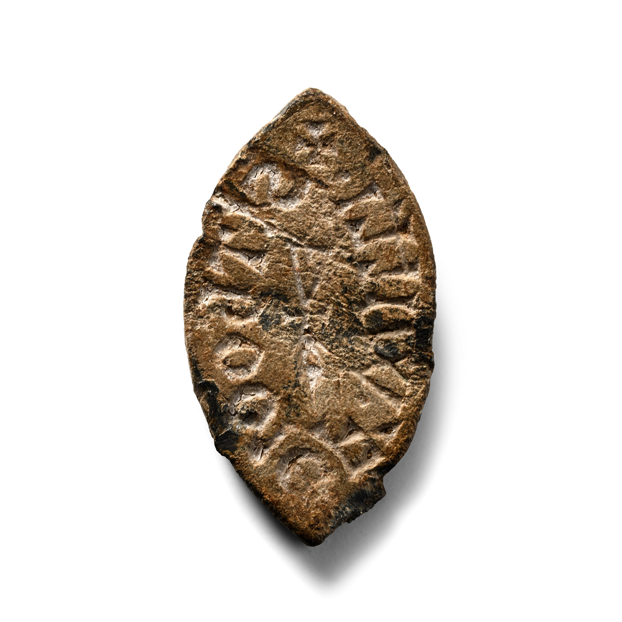 Medieval Lead Vesica-Shaped Seal Matrix