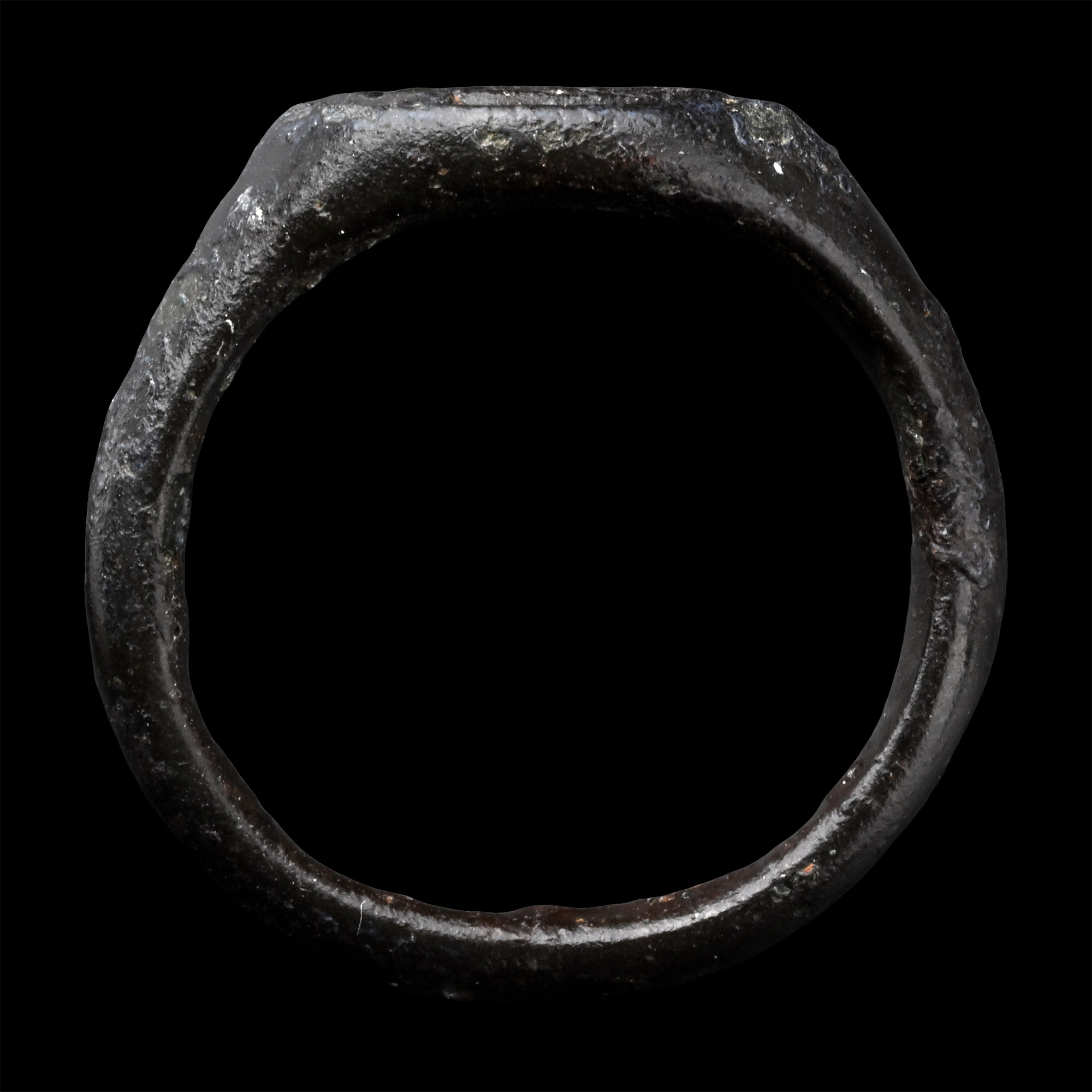 Medieval Bronze Ring with Crowned R