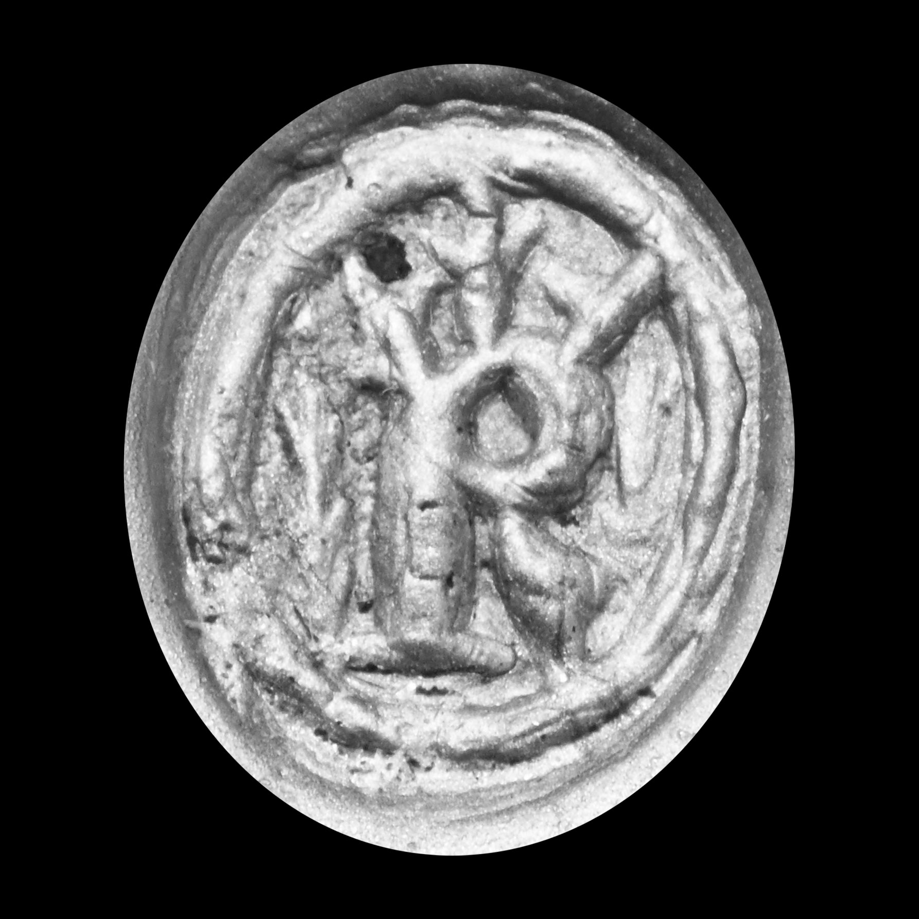 Medieval Bronze Ring with Crowned R