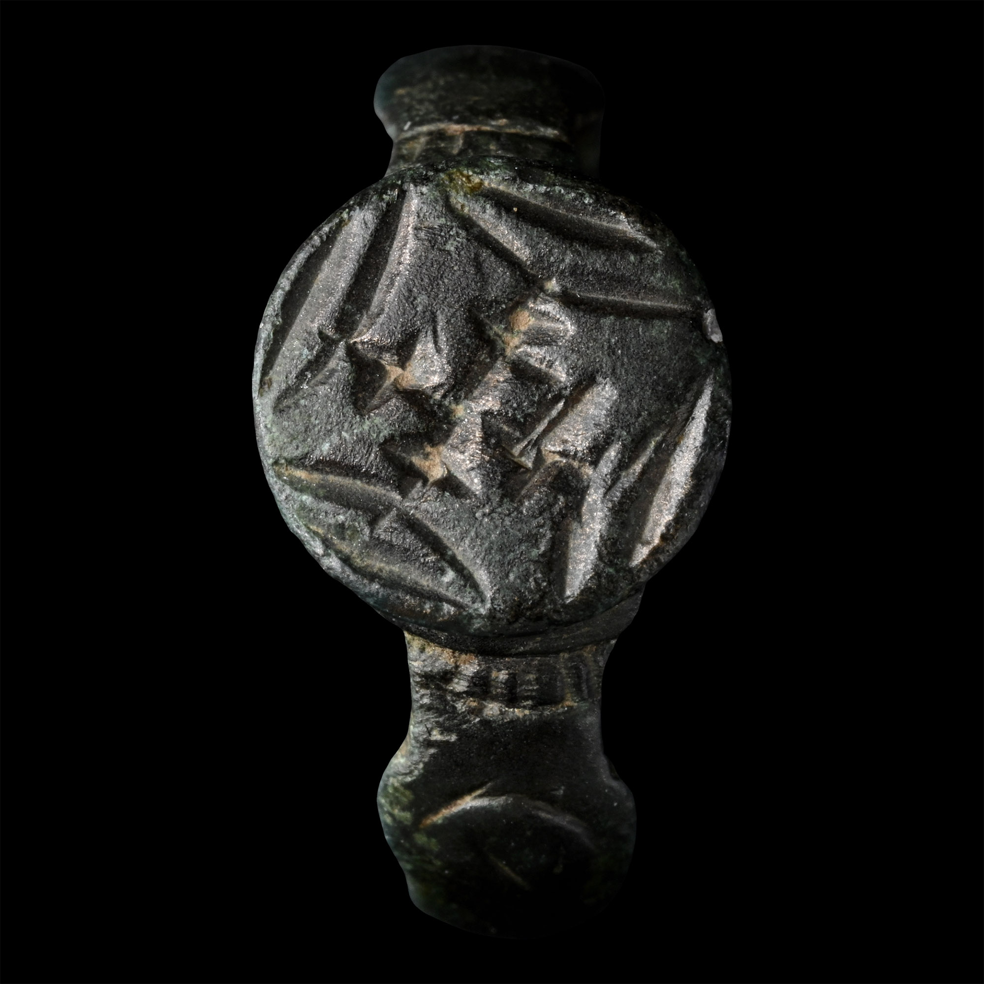 Medieval Bronze Ring with Barbed Cross