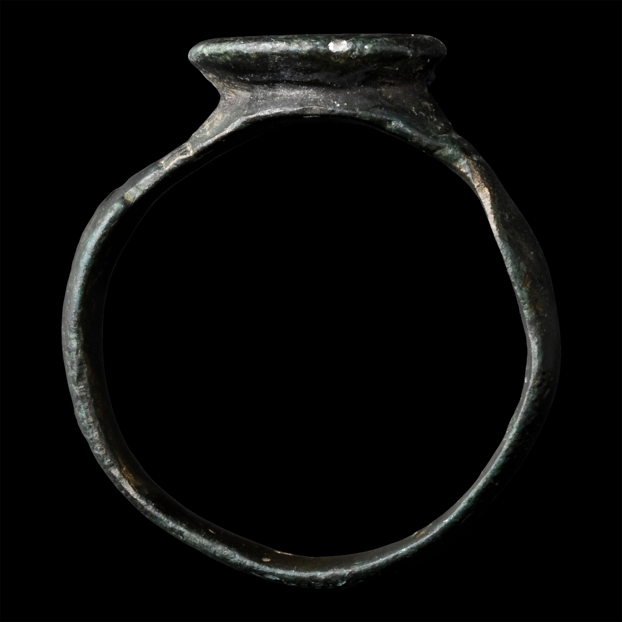Medieval Bronze Ring with Barbed Cross