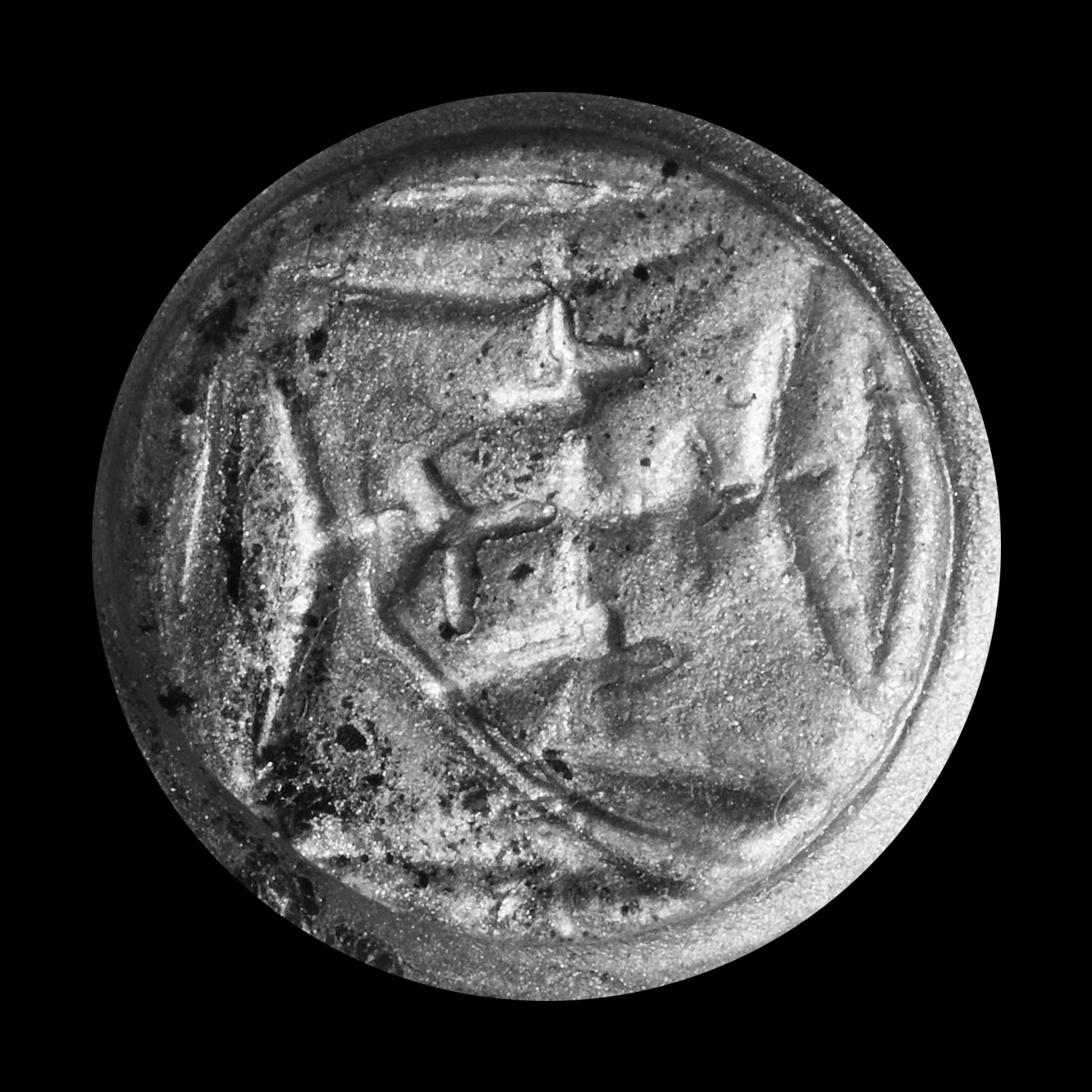 Medieval Bronze Ring with Barbed Cross