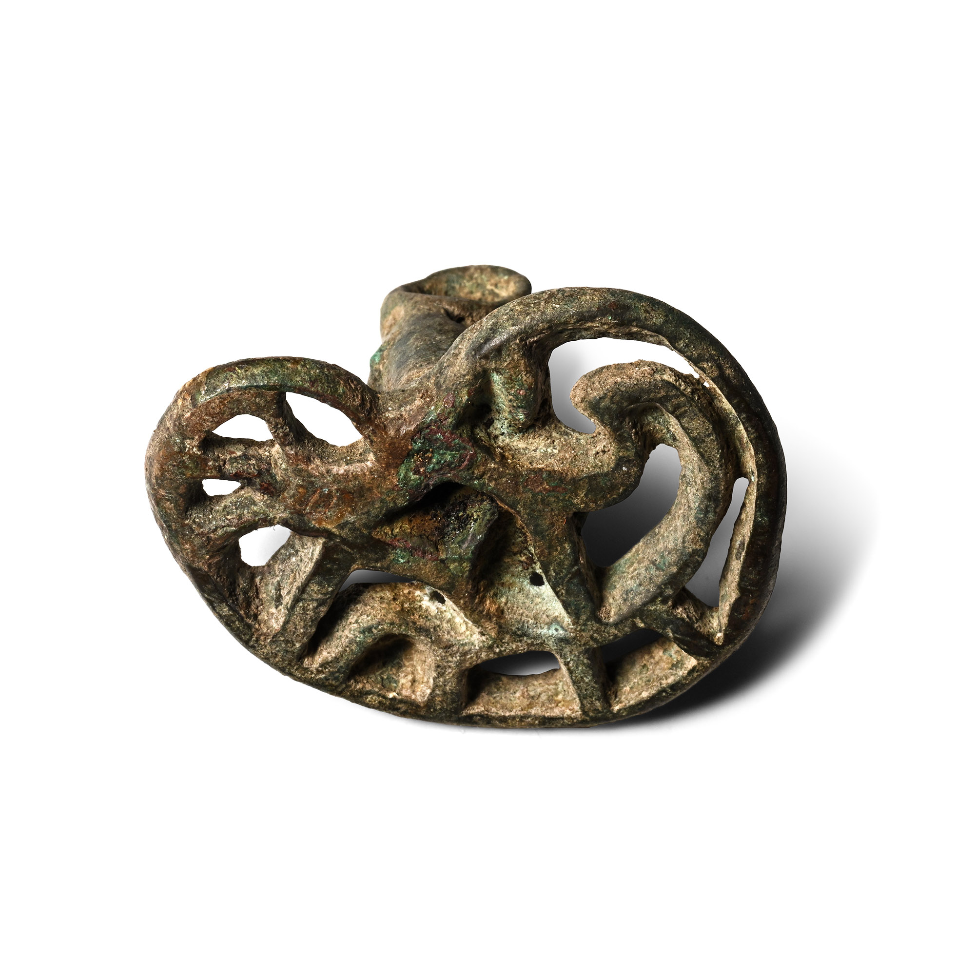 Large West Central Asian Bronze Ear-Shaped Seal Matrix