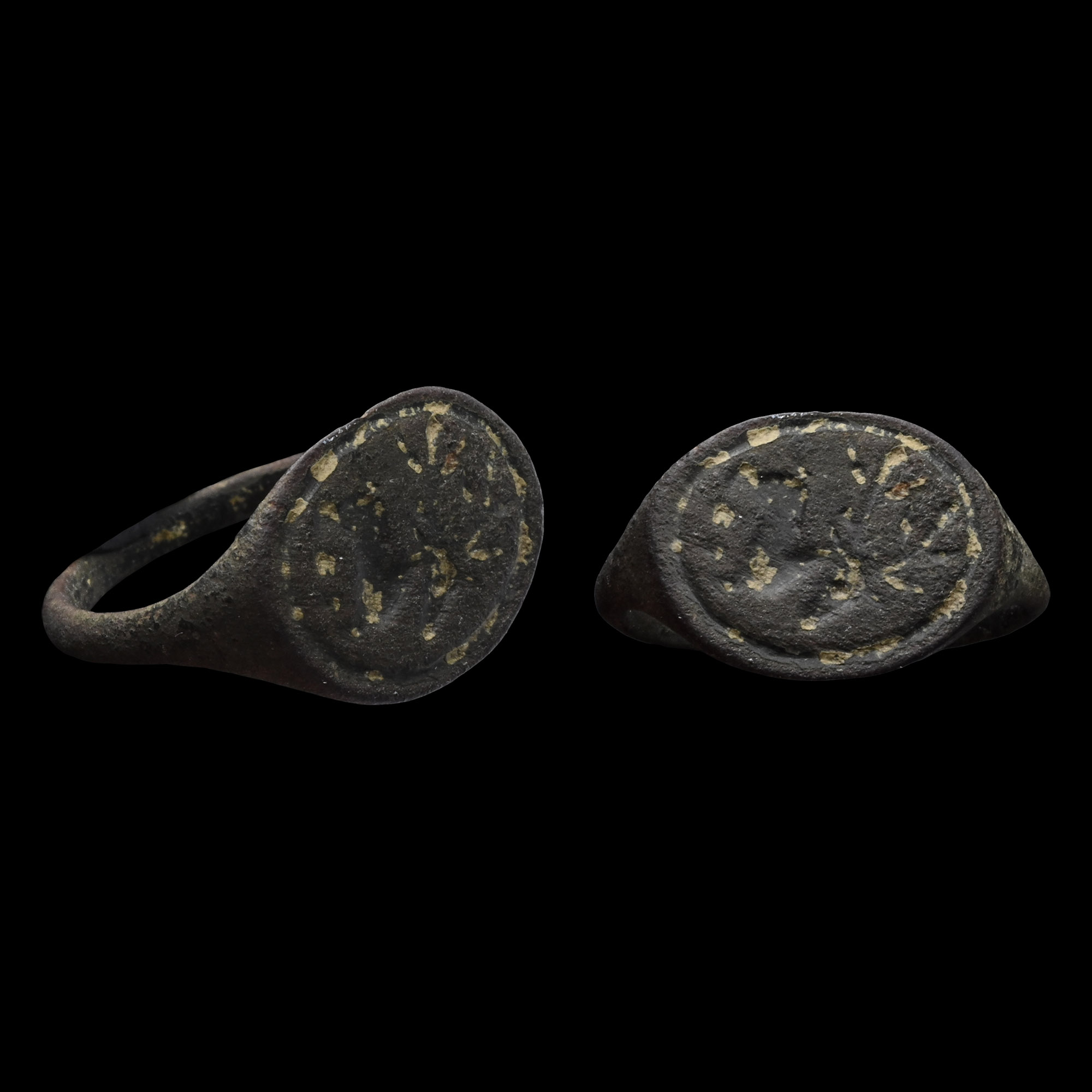 Medieval Bronze Ring with Stag