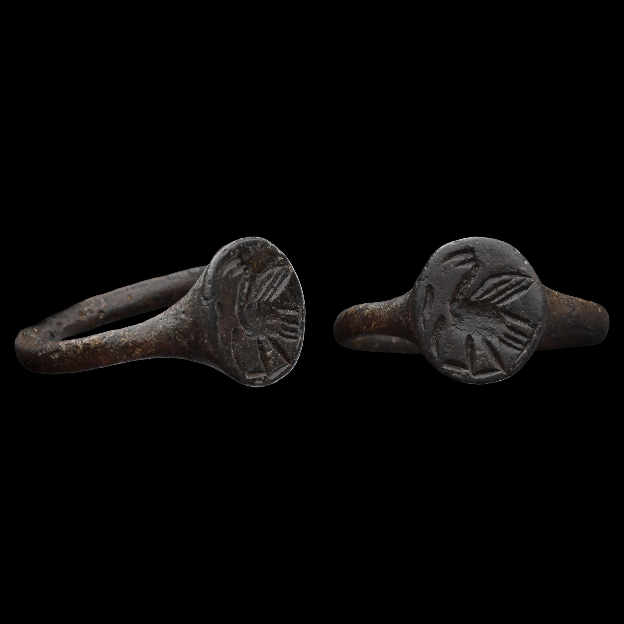 Roman Bronze Ring with Bird