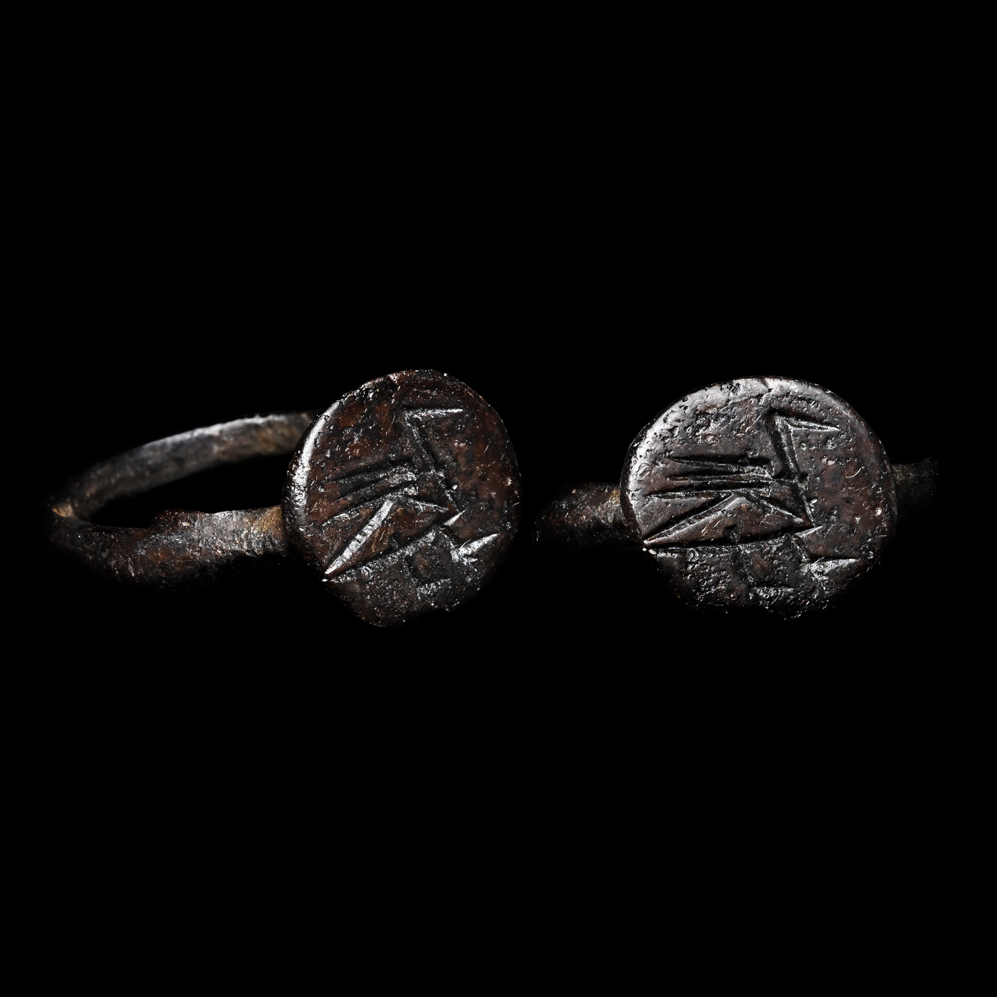 Large Byzantine Bronze Ring with Bird