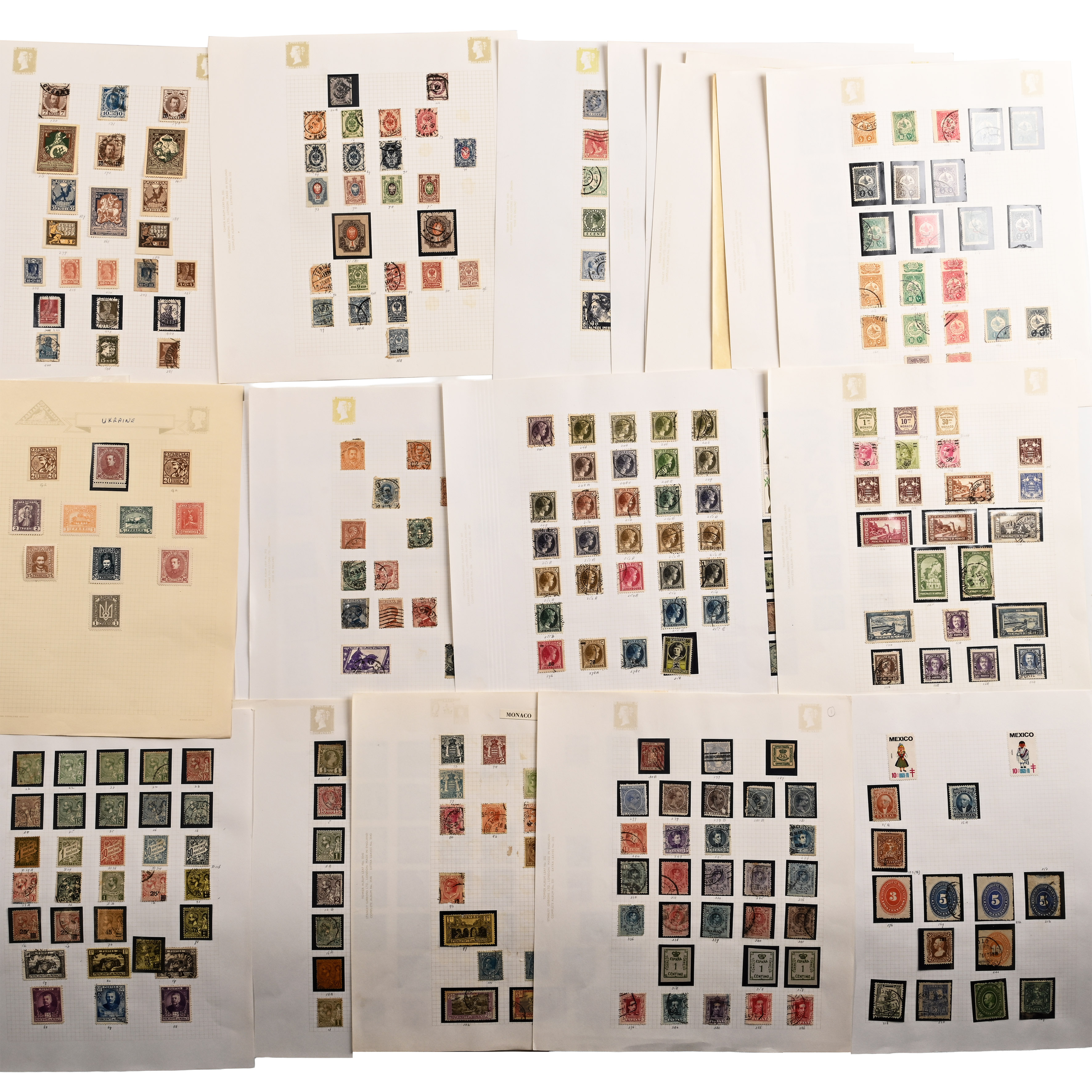 World Assorted Loose-Leaf Stamp Album Pages