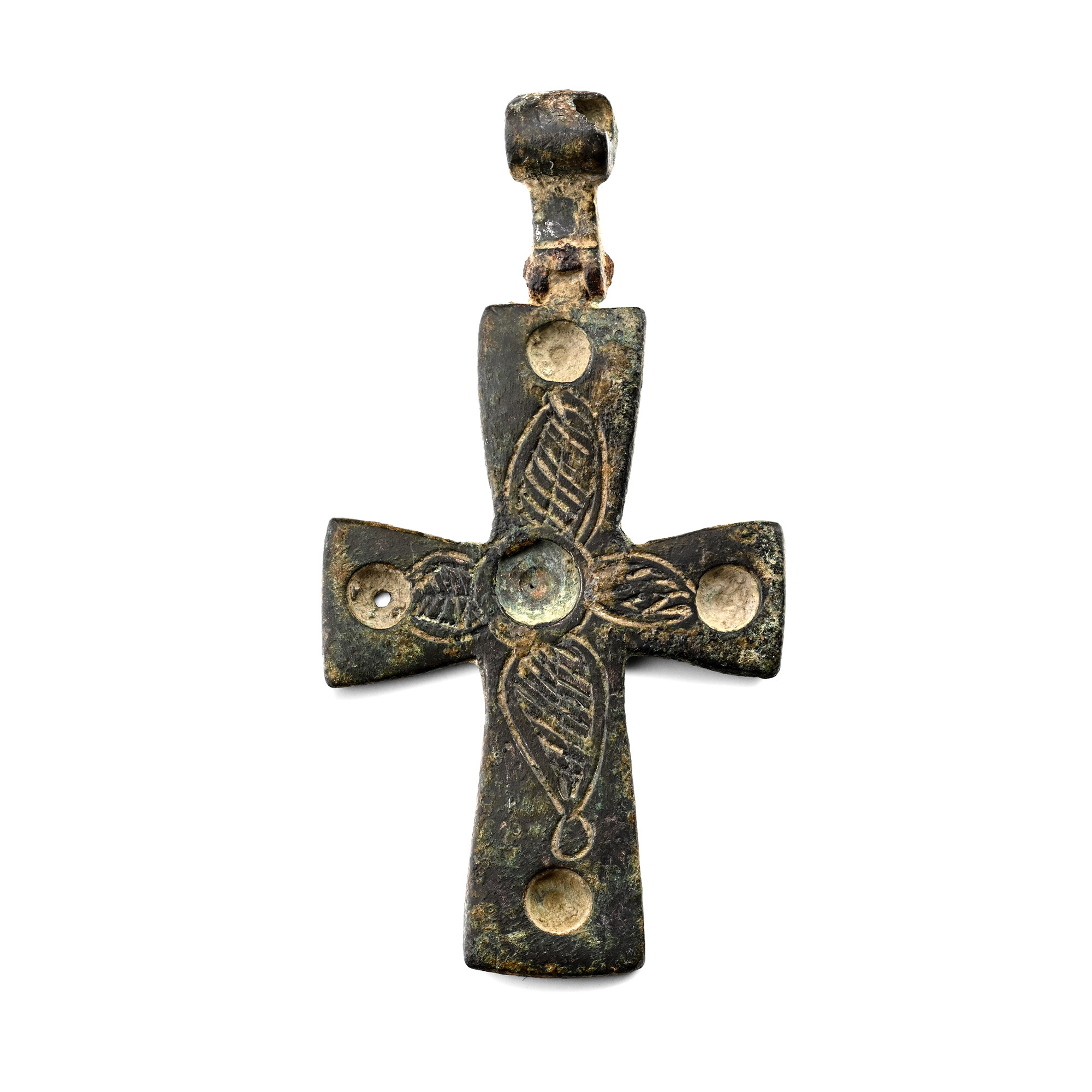Byzantine Bronze Pectoral Cross Pendant