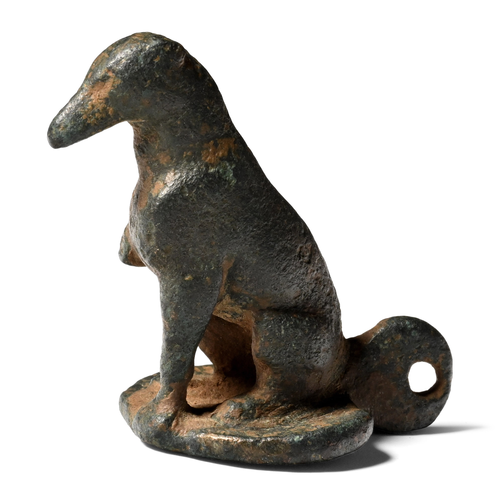 Roman Bronze Sitting Dog Lamp Lid