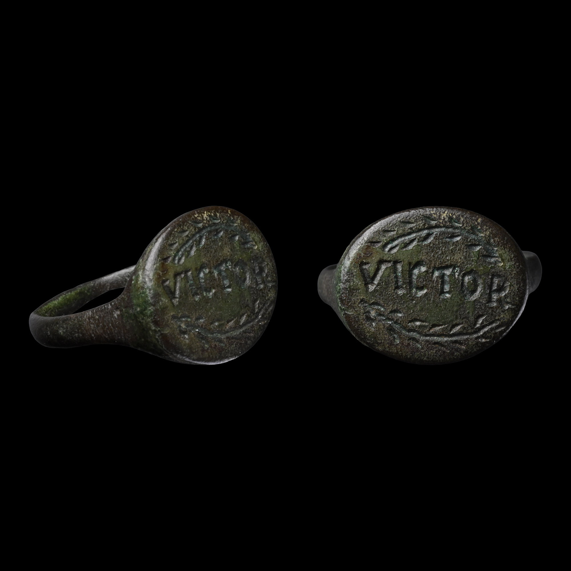 Roman Bronze VICTOR Ring