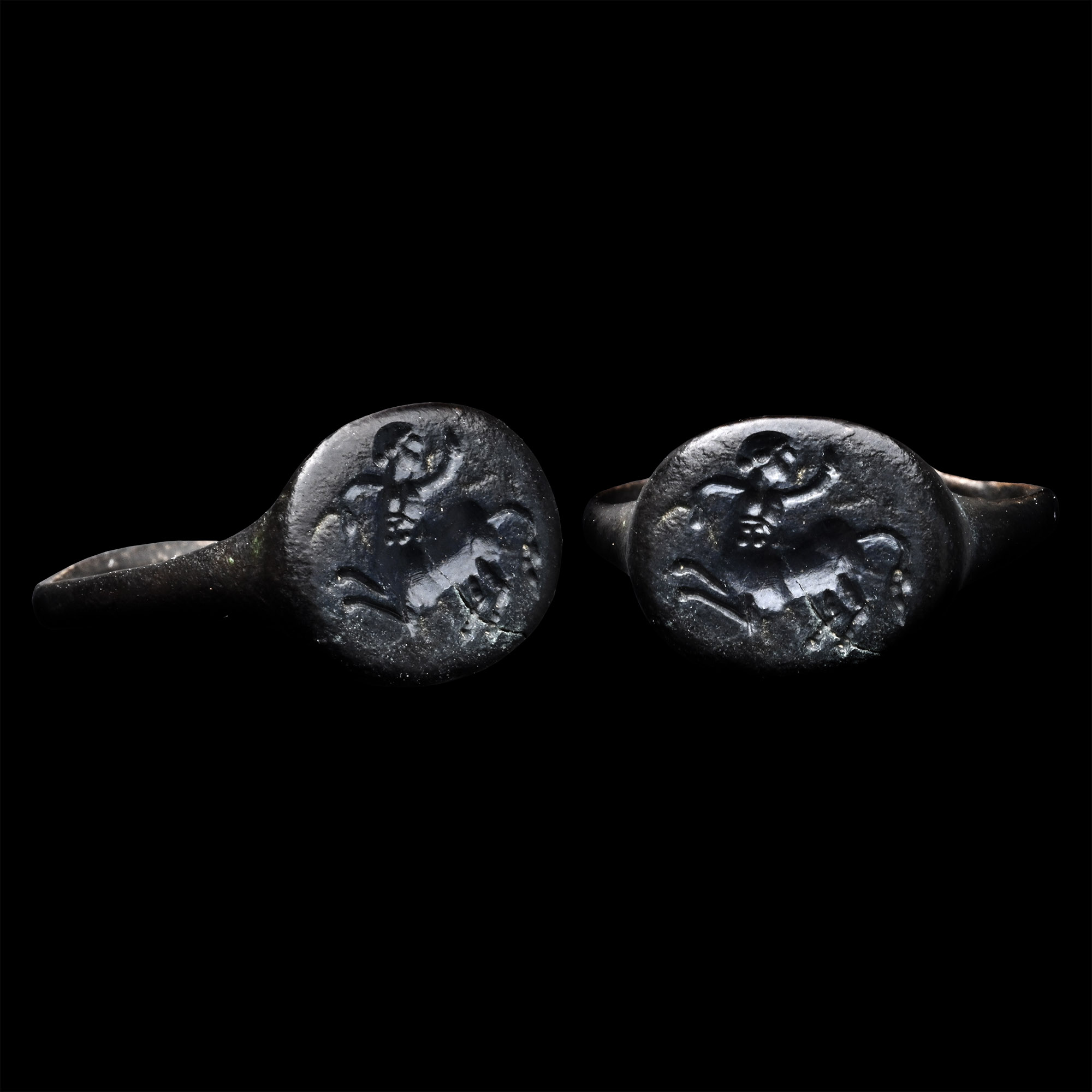 Greek Bronze Ring with Centaur
