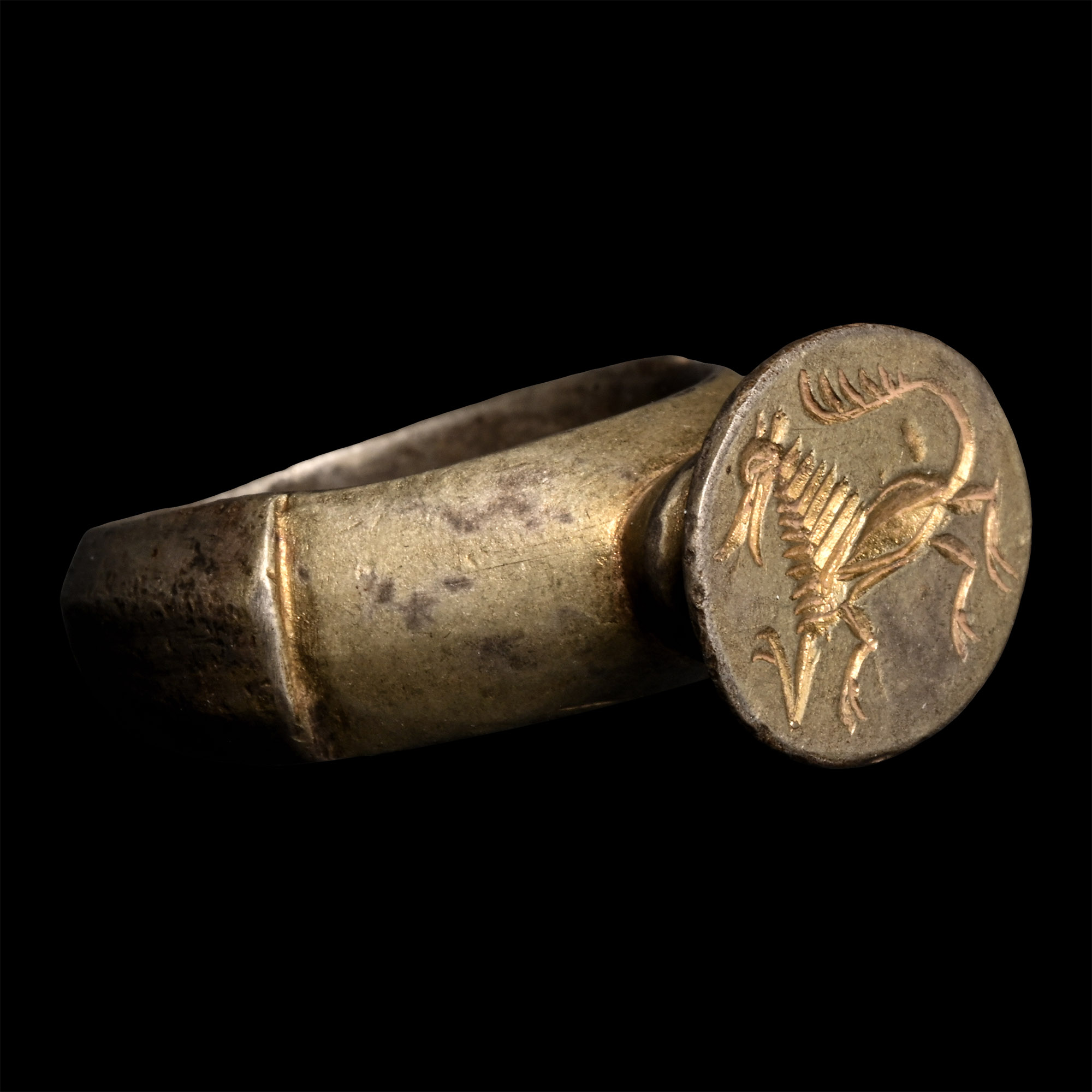 Post Medieval Silver-Gilt Ring with Lion