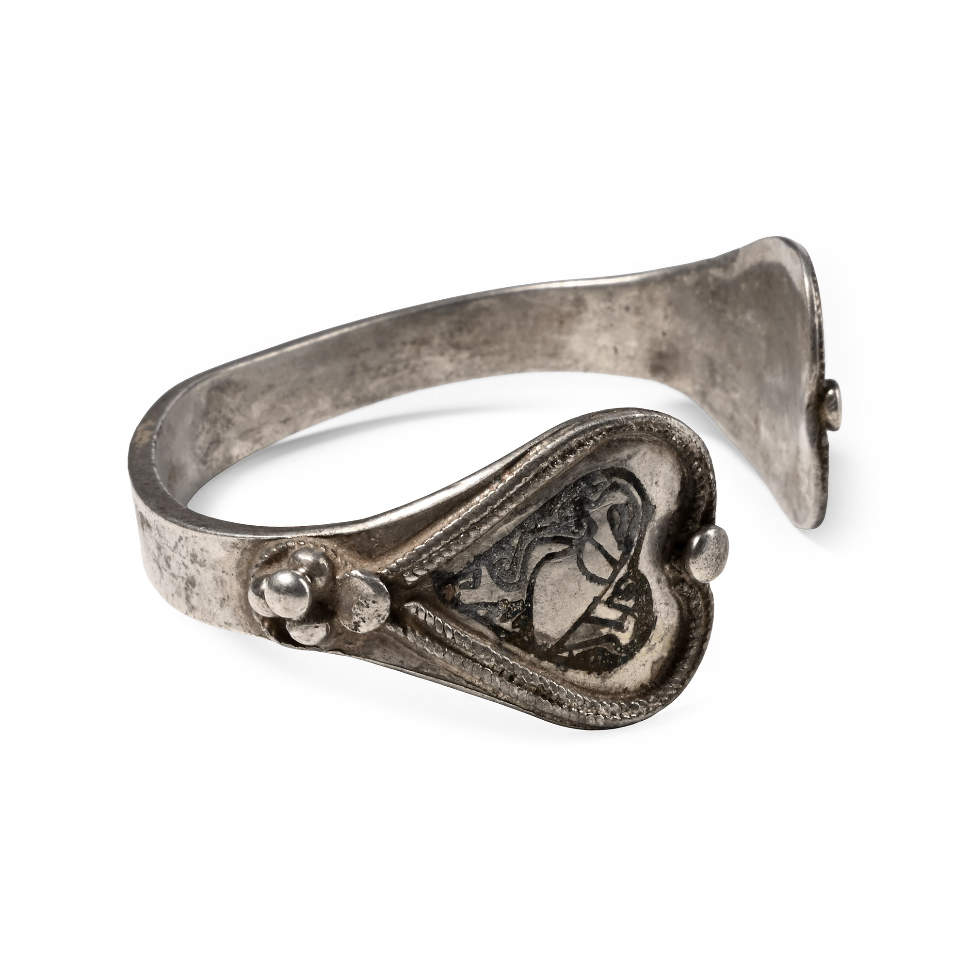 Medieval Silver Bracelet with Birds