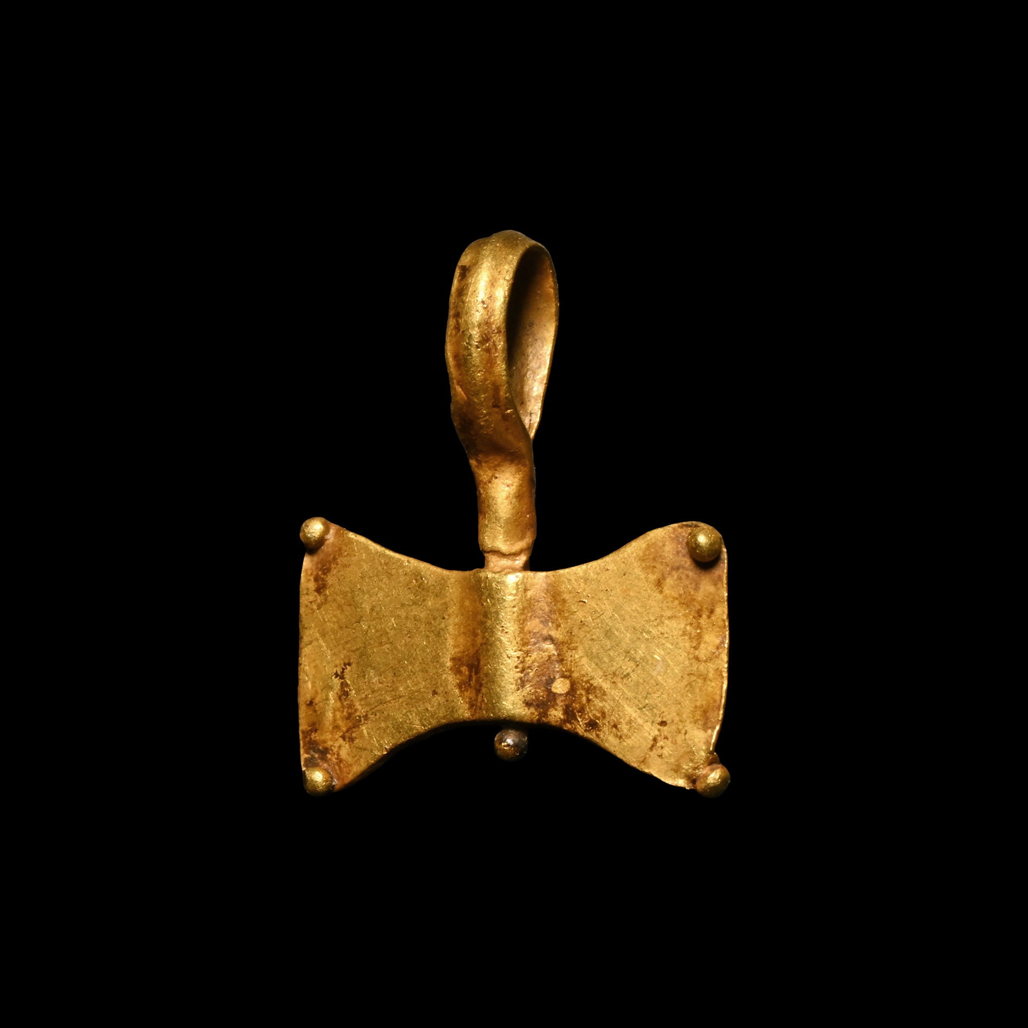 Migration Period Gold Double Axehead Pendant