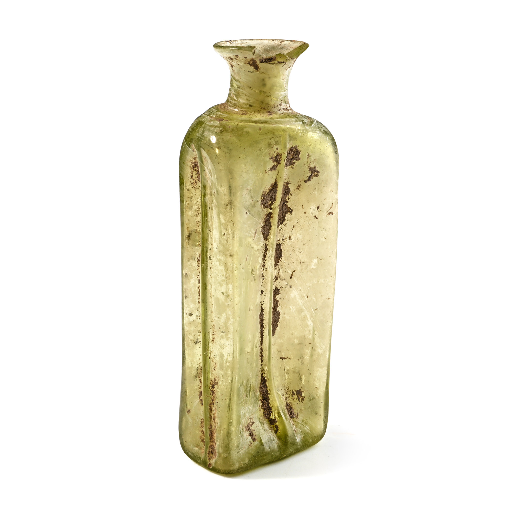Late Roman Pale Green Glass Bottle