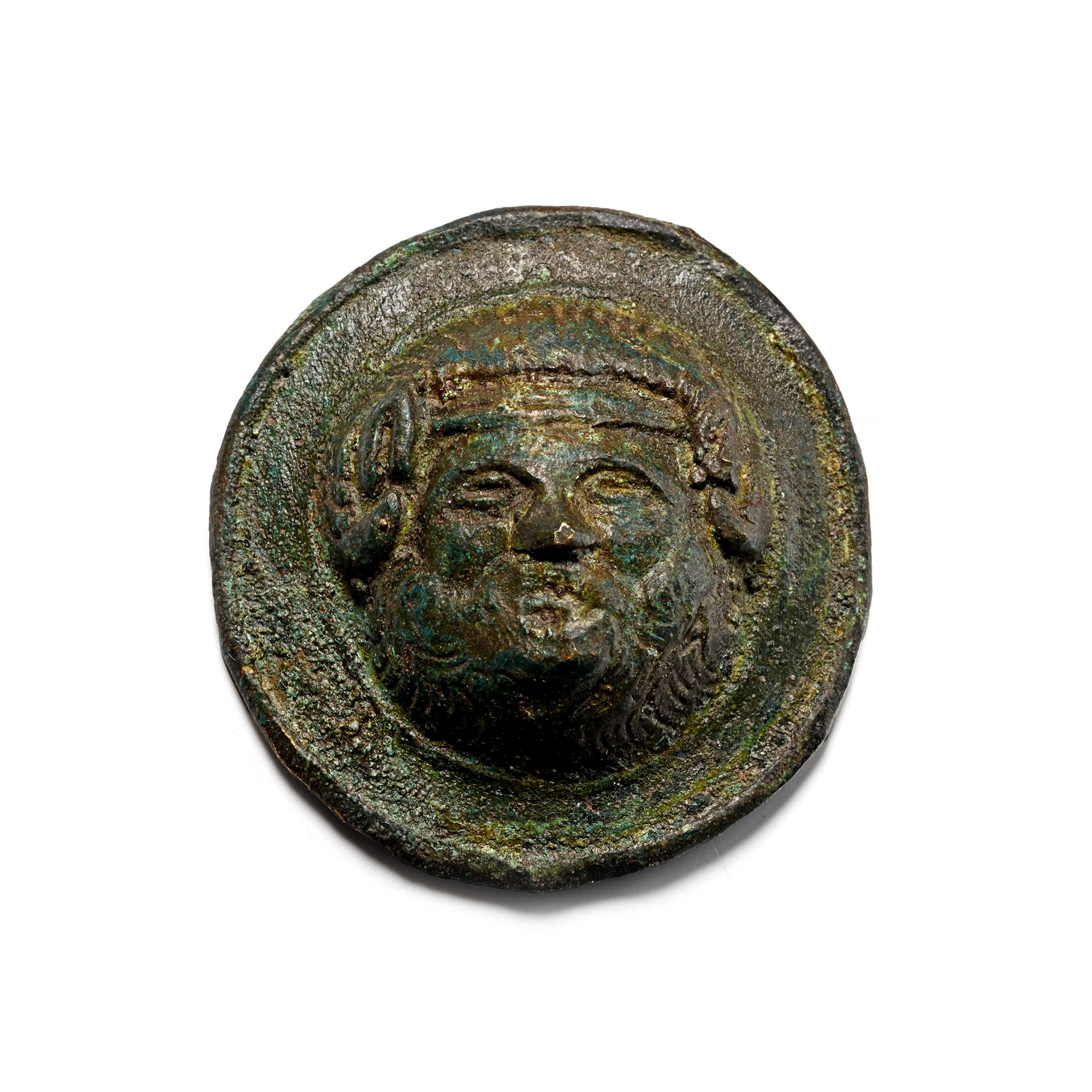 Roman Bronze Mount with Satyr Face