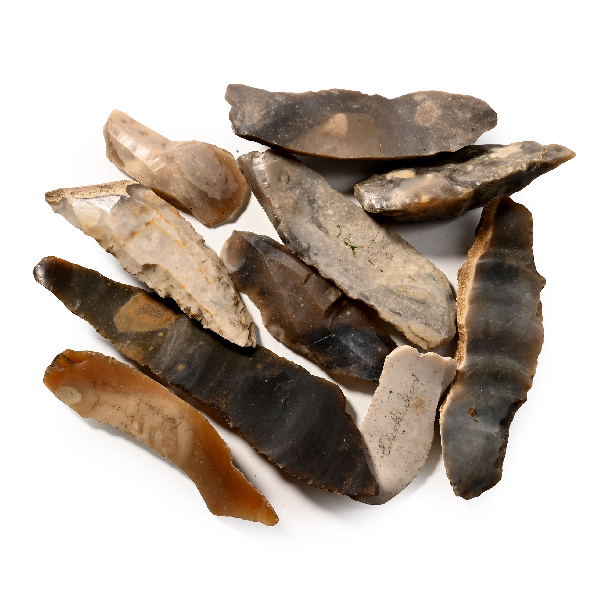 Farnham Stone Age Kapped Flint Knife Blade Collection