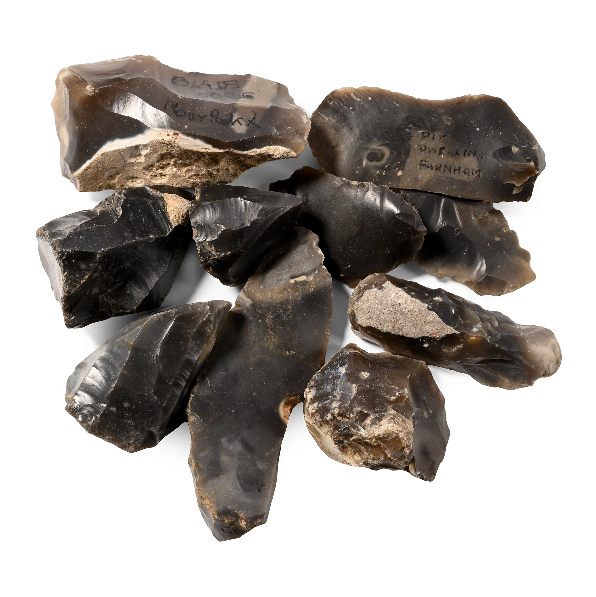 Farnham Stone Age Knapped Flint Tool and Core Collection
