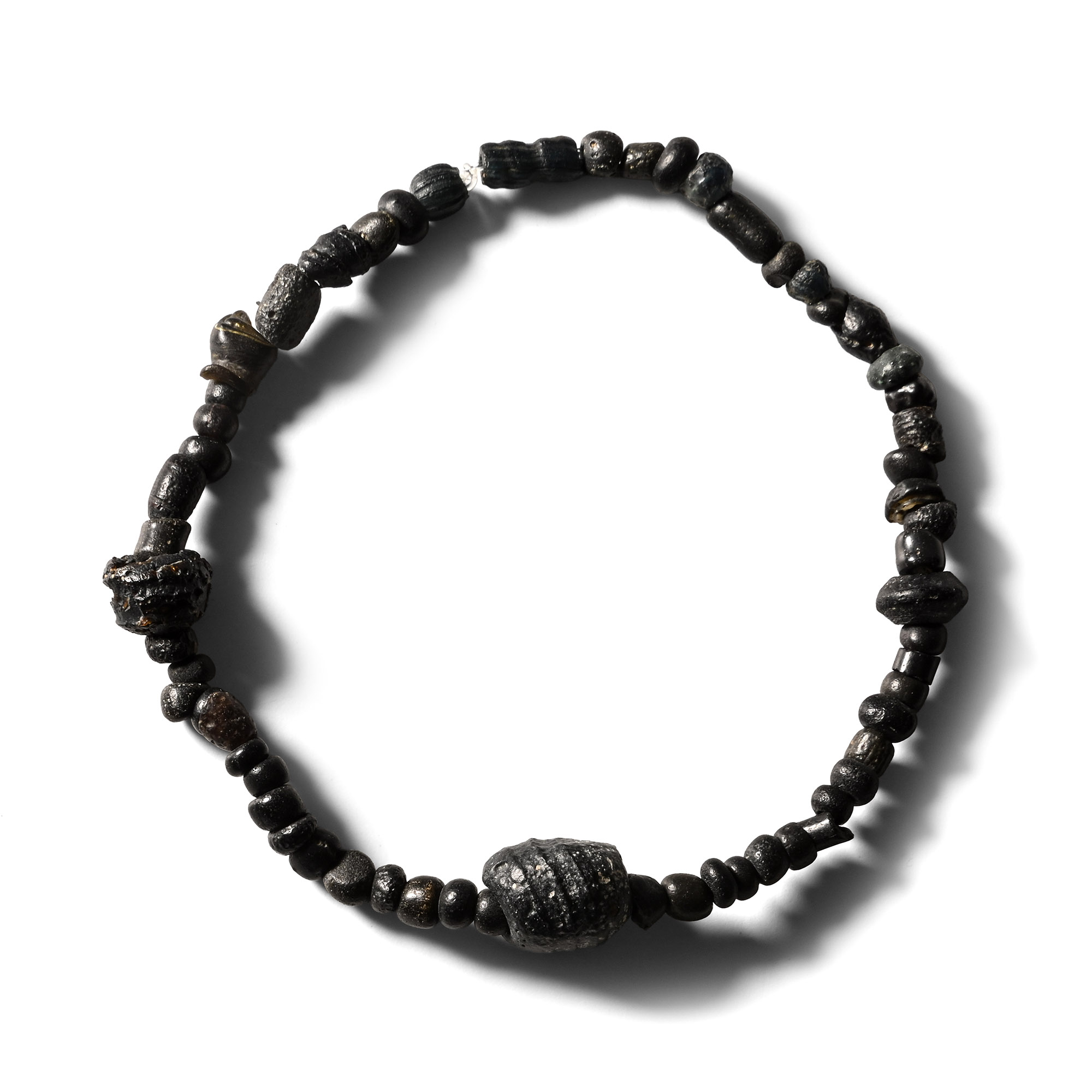 Roman Black Glass Bead Bracelet