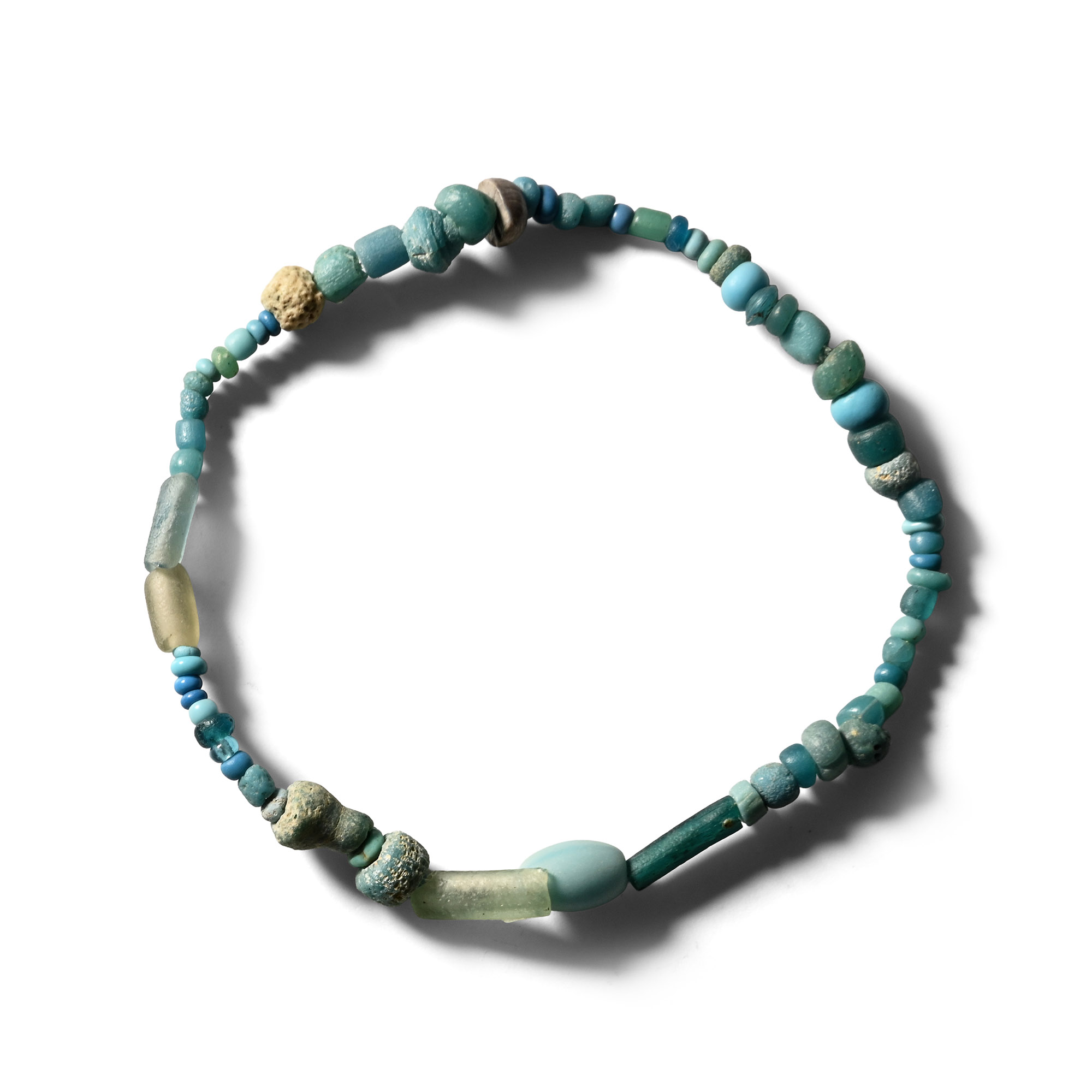 Roman Pale Blue Glass Bead Bracelet