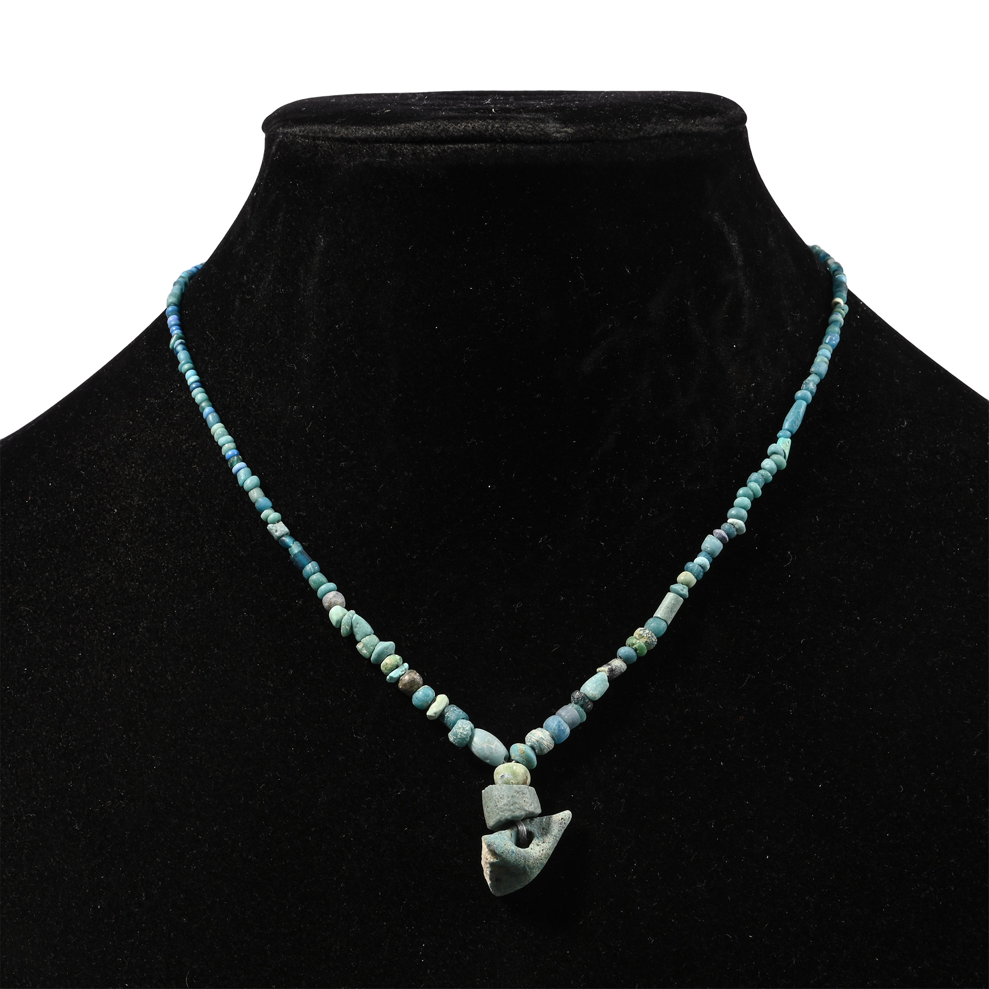 Roman Pale Blue Glass and Other Bead Necklace String